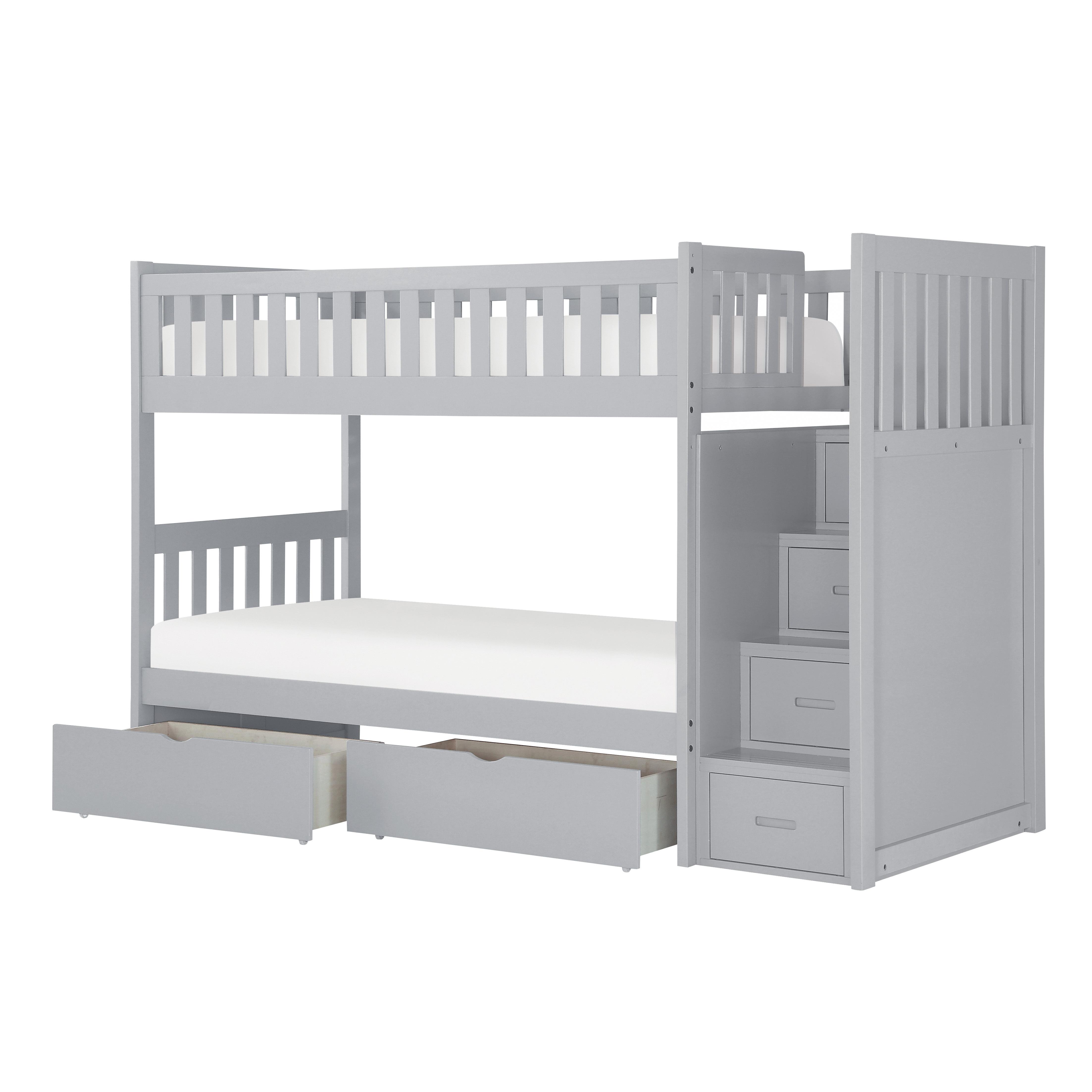 

    
Transitional Gray Wood Twin/Twin Bunk Bed w/Storage Boxes Homelegance B2063SB-1*T Orion

