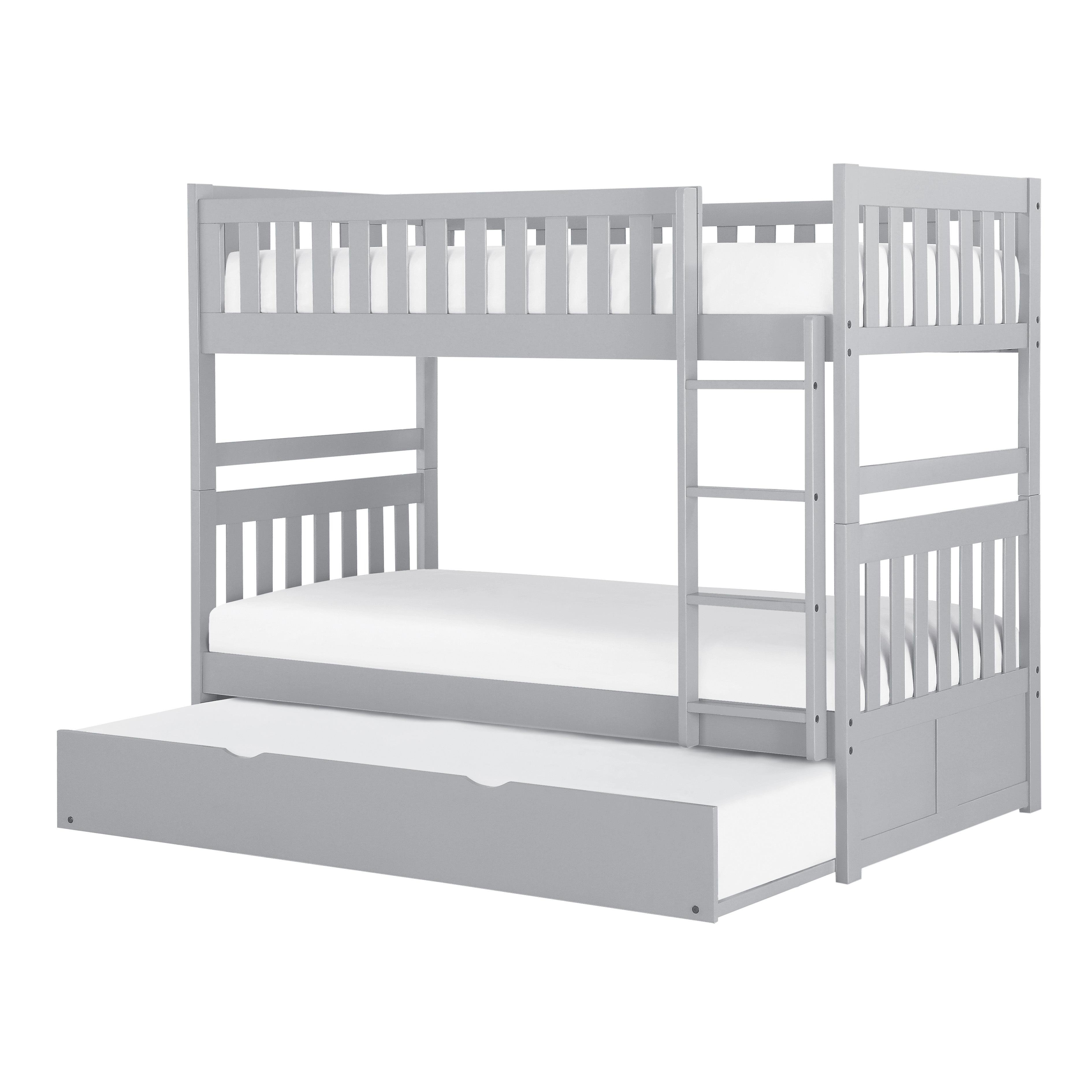 

    
Transitional Gray Wood Twin/Twin Bunk Bed w/Trundle Homelegance B2063-1*R Orion
