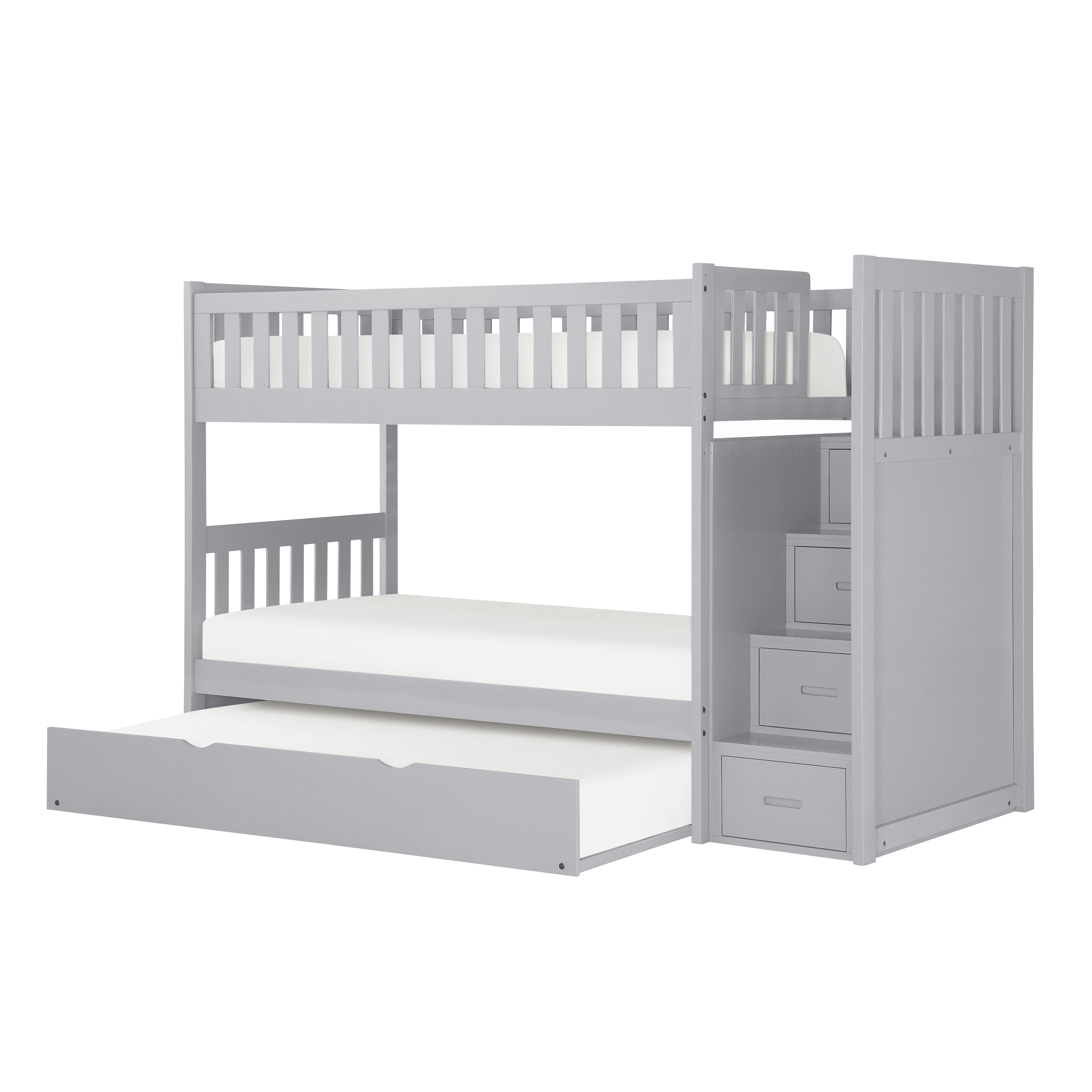 

    
Transitional Gray Wood Twin/Twin Bunk Bed w/Trundle Homelegance B2063SB-1*R Orion
