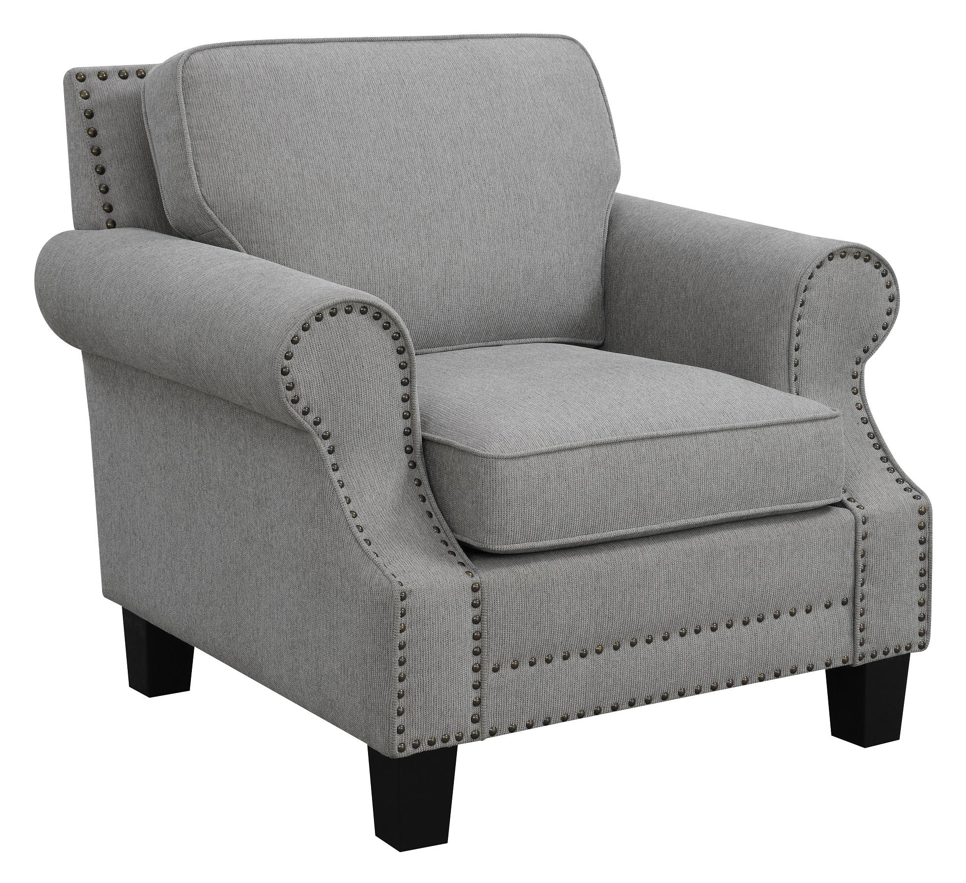 

    
Transitional Gray Woven Fabric Upholstery Arm Chair Coaster 506873 Sheldon
