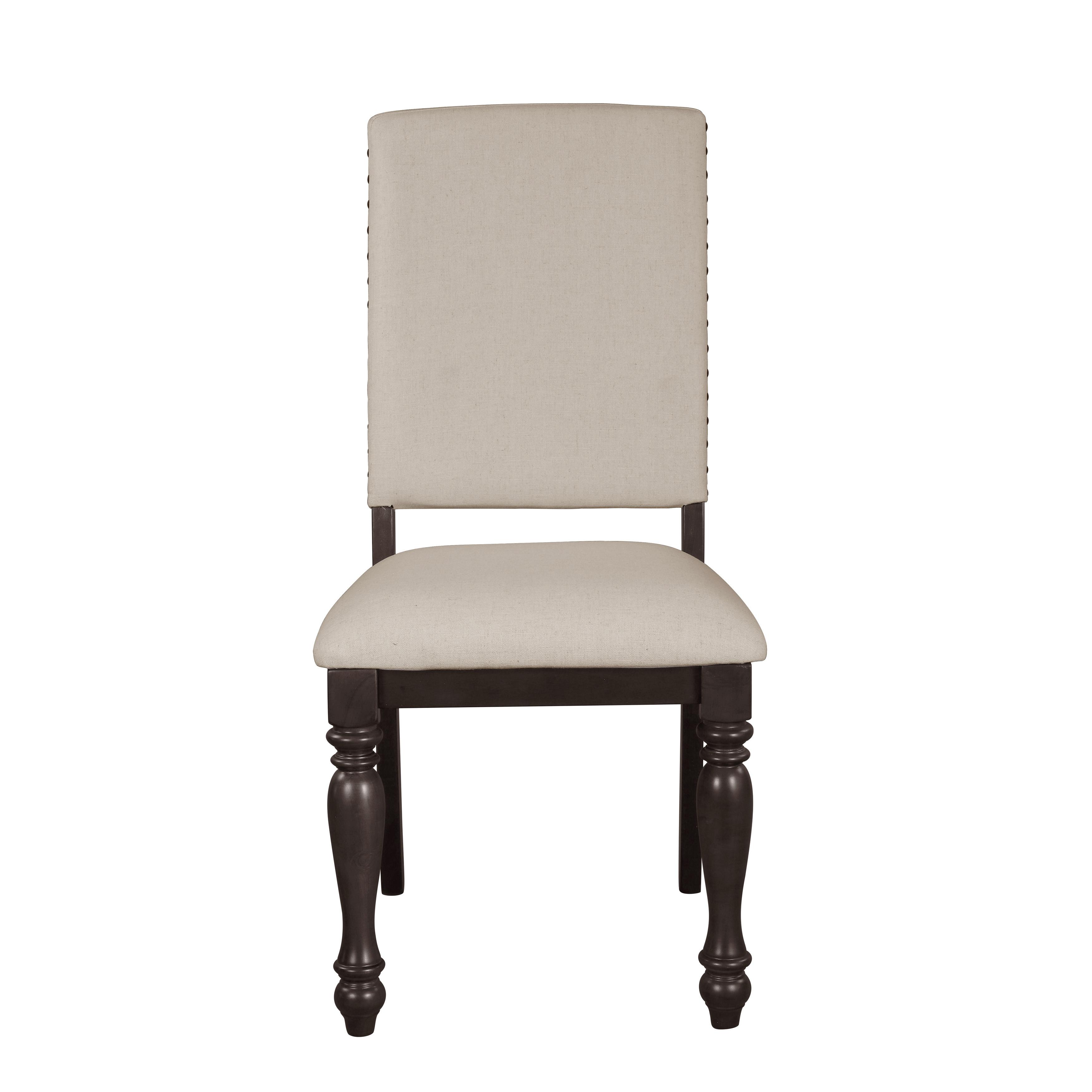 Transitional Side Chair Set 1718GYS Begonia 1718GYS in Grayish Brown Fabric