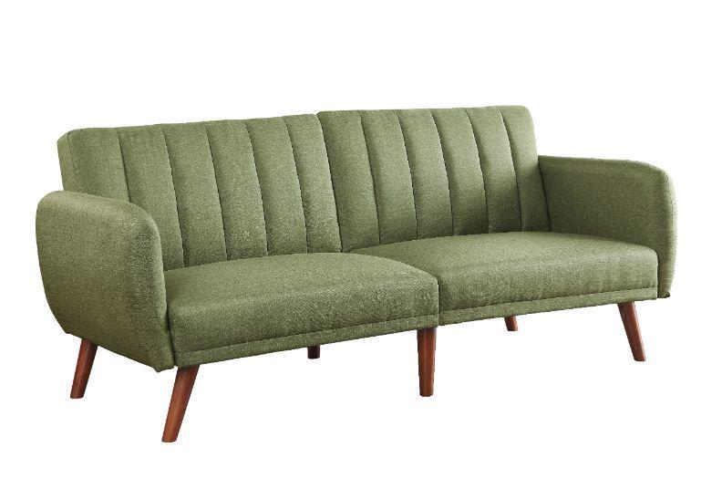 

    
Transitional Green Linen & Walnut Finish Futon Sofa by Acme Bernstein 57194

