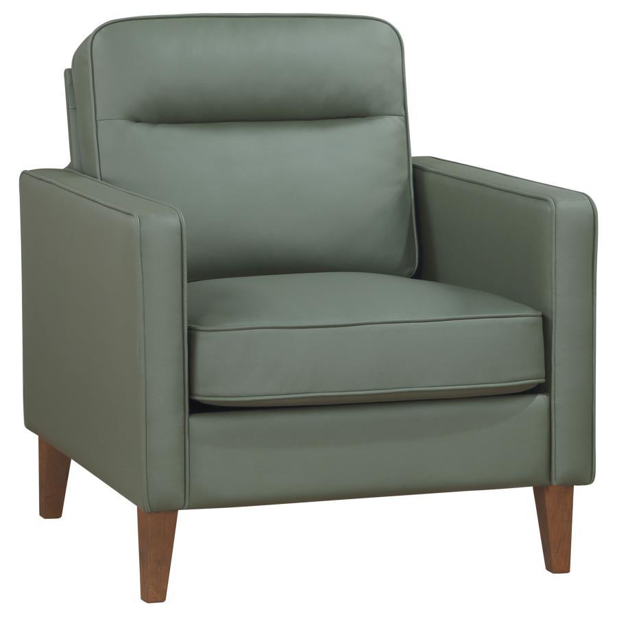 Transitional Chair Jonah Chair 509656-C 509656-C in Dark Brown, Green Polyester