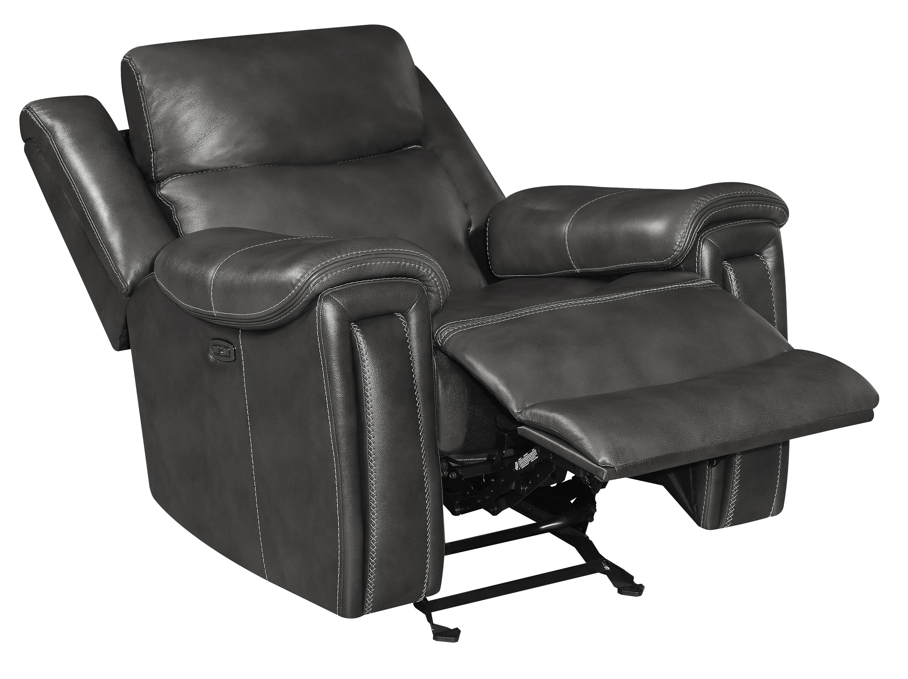 

    
Coaster 609323PP Shallowford Power glider recliner Charcoal 609323PP
