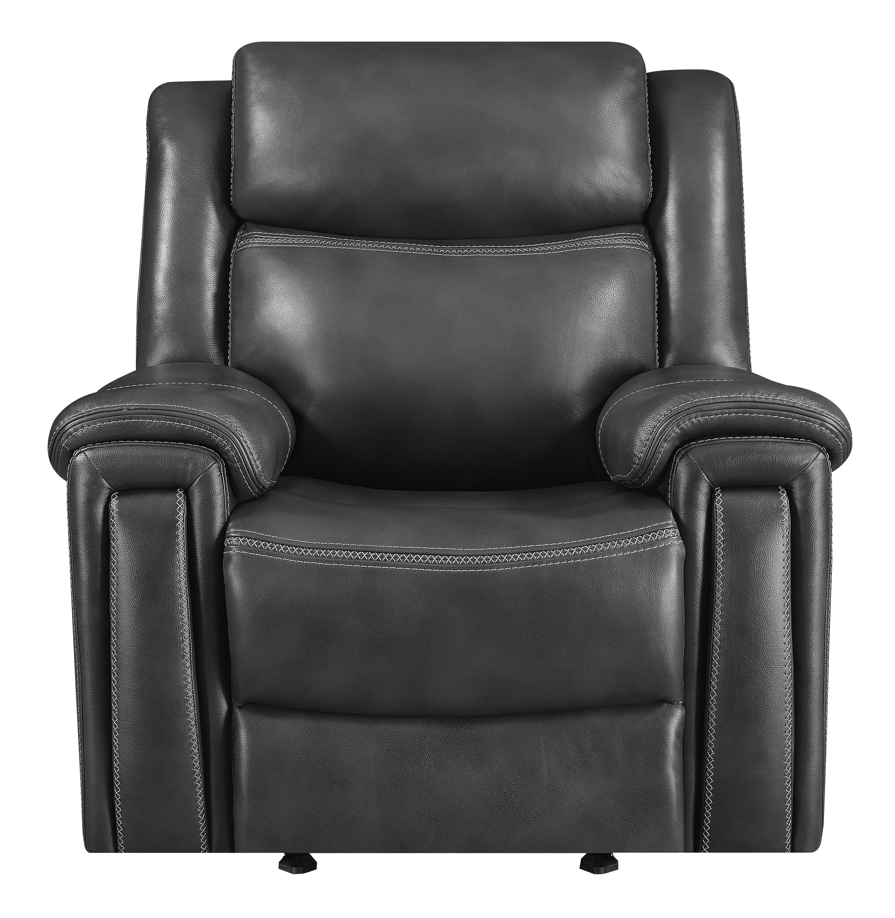 Transitional Power glider recliner 609323PP Shallowford 609323PP in Charcoal Leather