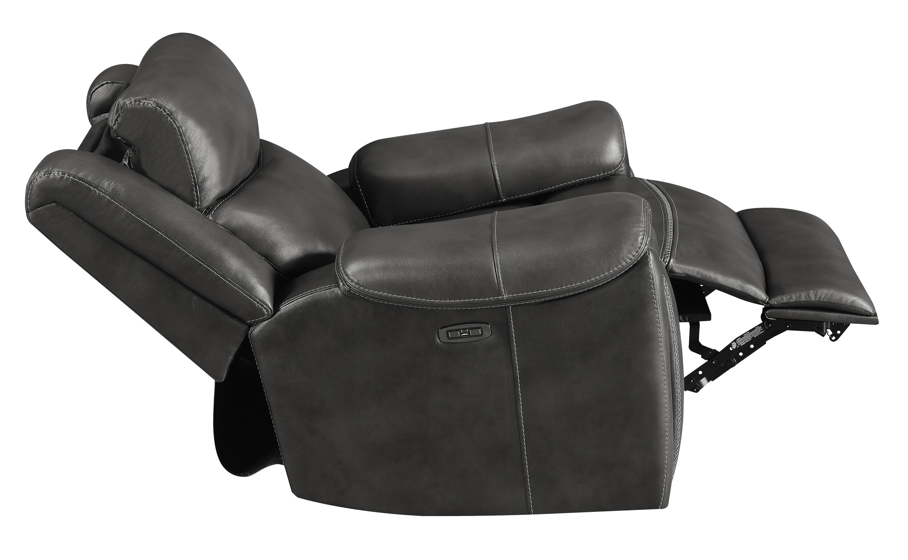 

                    
Coaster 609323PP Shallowford Power glider recliner Charcoal Leather Purchase 
