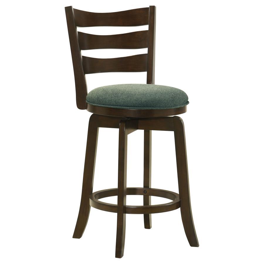 Transitional Counter Height Stool Murphy Counter Height Swivel Bar Stool 181378-S 181378-S in Dark Cherry, Green Faux Leather