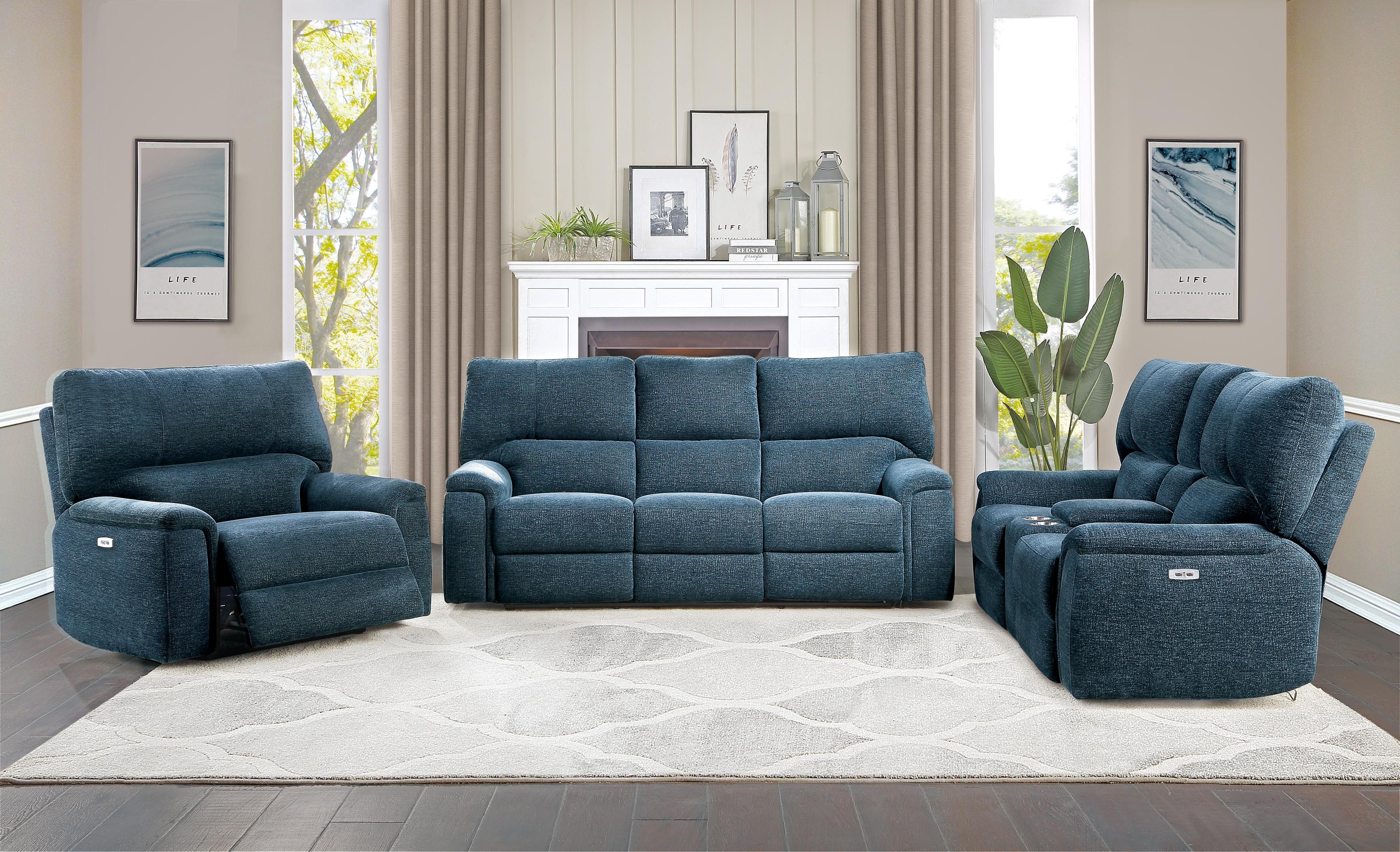 Homelegance 9413IN-PWH-3PC Dickinson Power Reclining Sofa Set