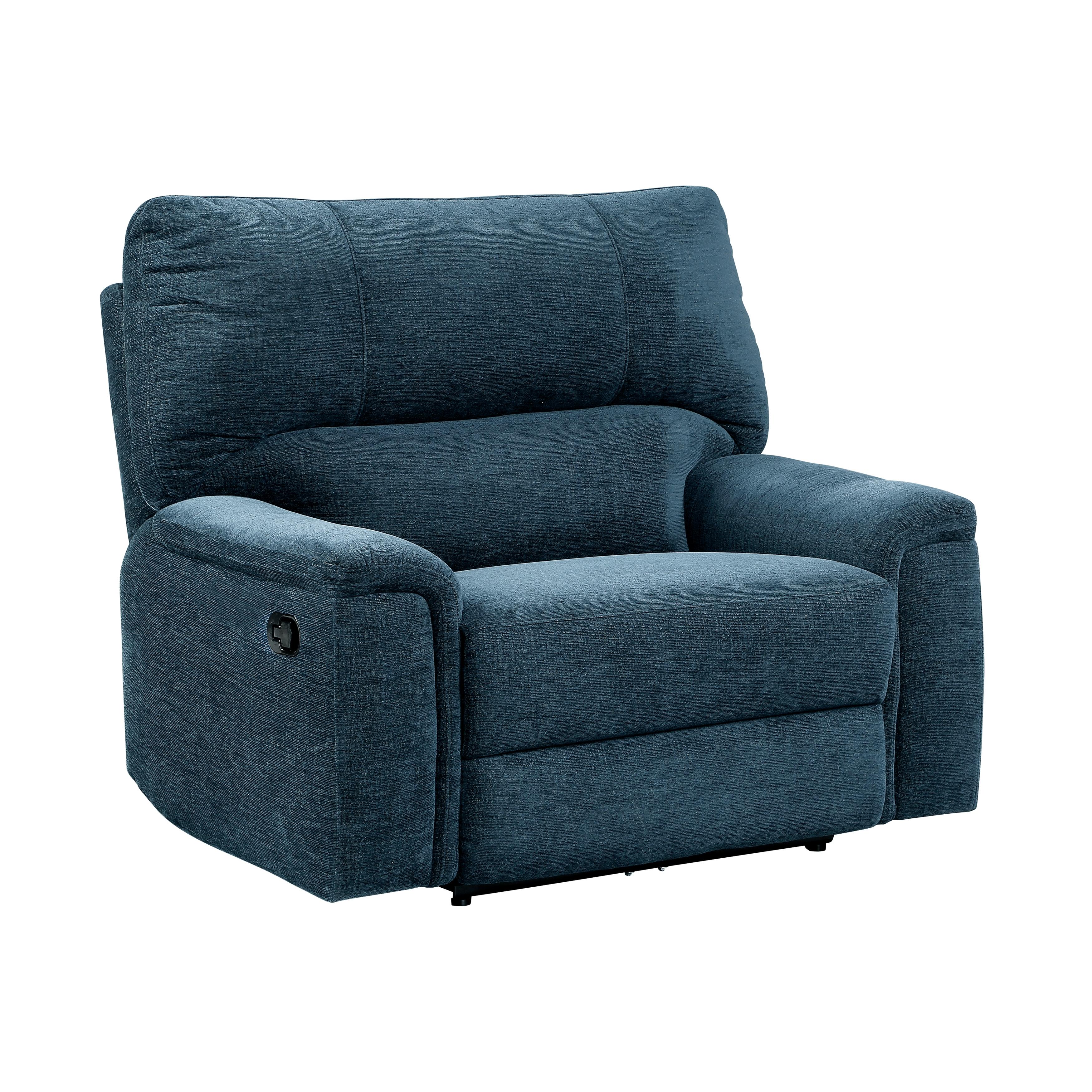 

    
Transitional Indigo Chenille Reclining Chair Homelegance 9413IN-1 Dickinson
