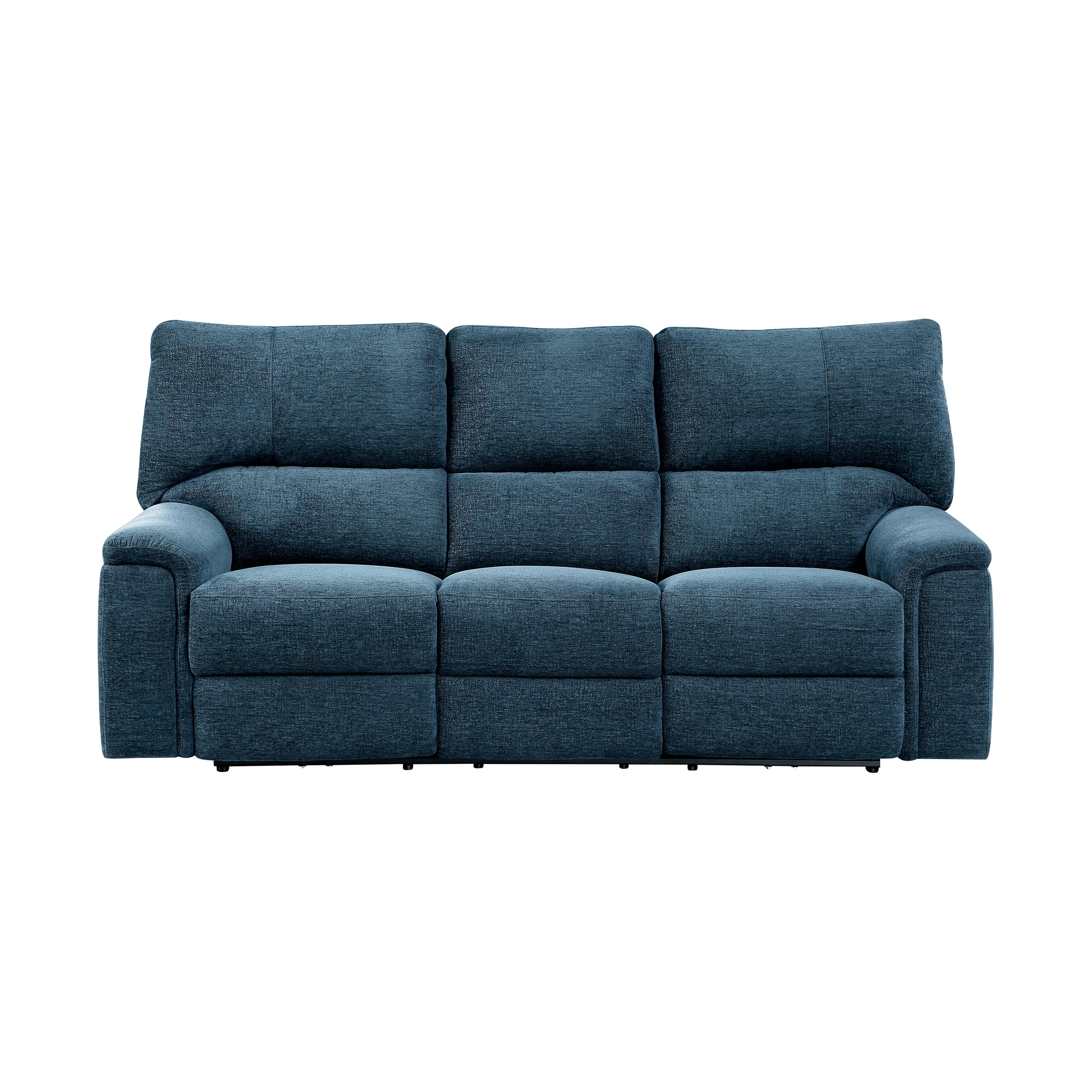 

    
Transitional Indigo Chenille Reclining Sofa Set 2pcs Homelegance 9413IN Dickinson
