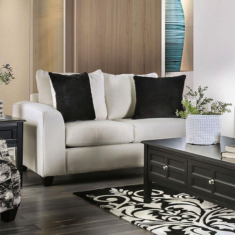 

    
Transitional Ivory & Gray Linen-like Fabric Living Room Set 4pcs Furniture of America Barnett

