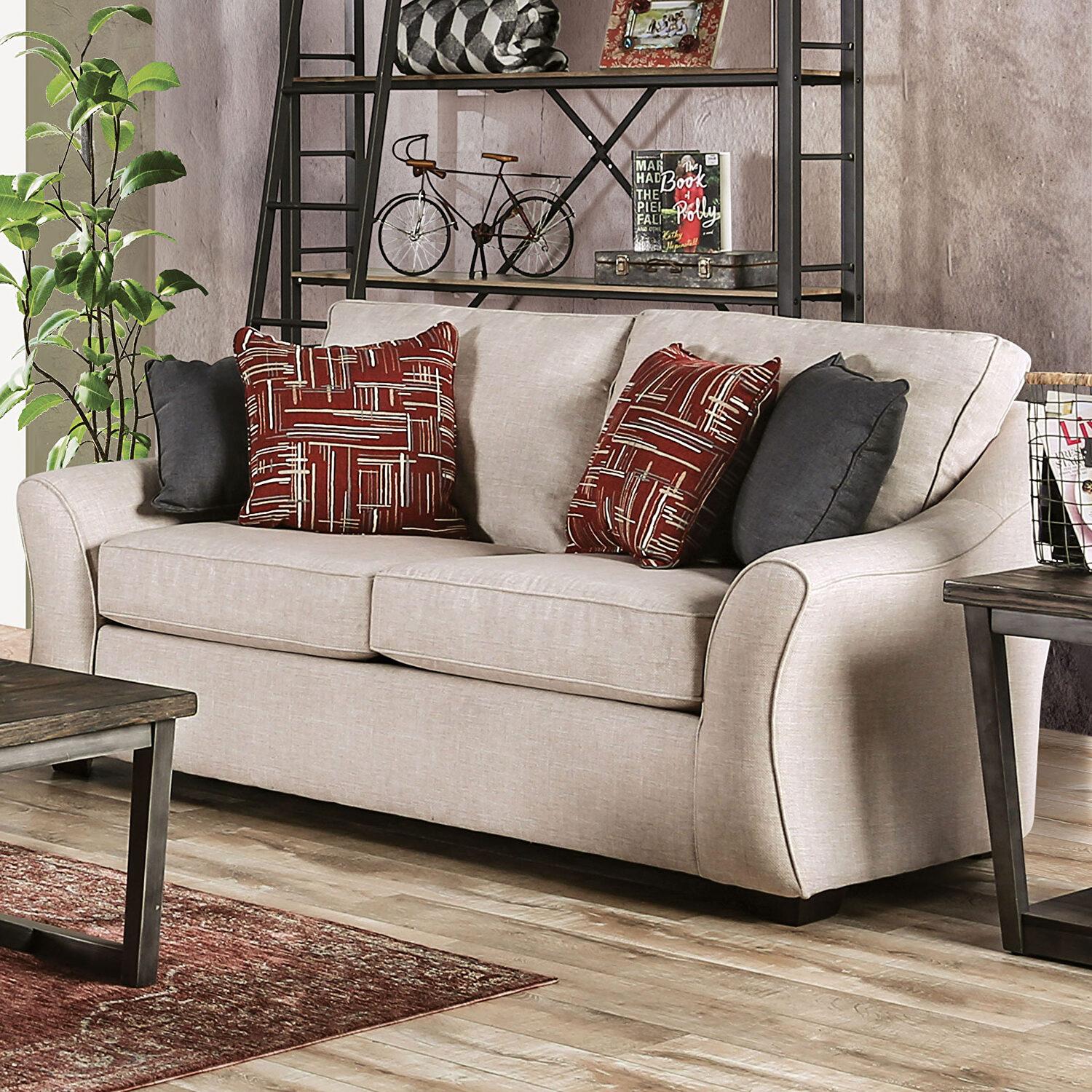 

    
Transitional Ivory Linen-like Fabric Loveseat Furniture of America SM8003-LV Jarrow
