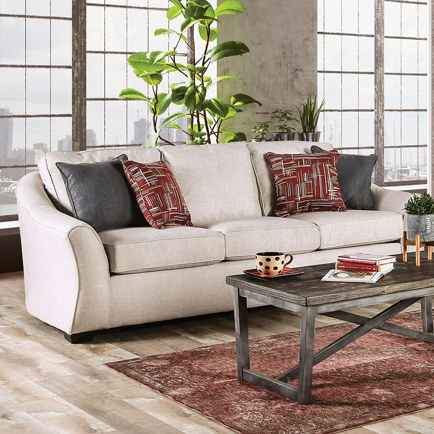

    
Transitional Ivory Linen-like Fabric Sofa Furniture of America SM8003-SF Jarrow
