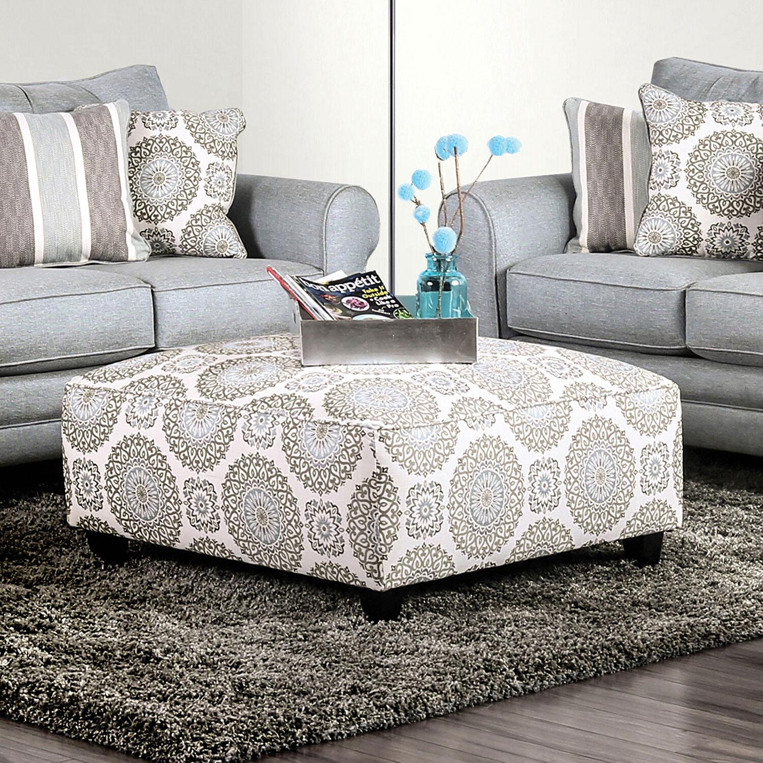 

    
Transitional Ivory Pattern Fabric Ottoman Furniture of America SM8141-OT Misty

