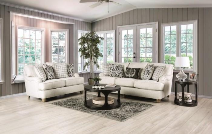 Transitional Living Room Set Mossley/Carrie Living Room Set 3PCS SM6090-SF-S-3PCS SM6090-SF-S-3PCS in Antique Black, Ivory Fabric