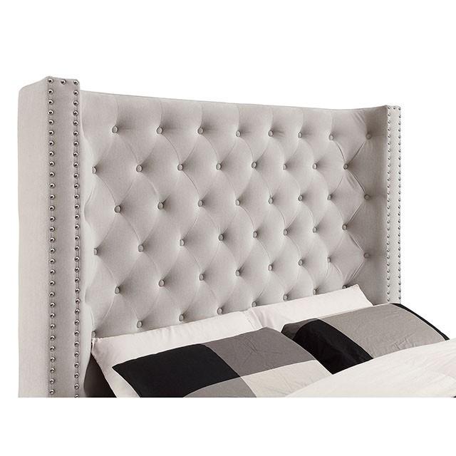 

    
Furniture of America Ennis Queen Platform Bed CM7679IV-Q Panel Bed Ivory CM7679IV-Q

