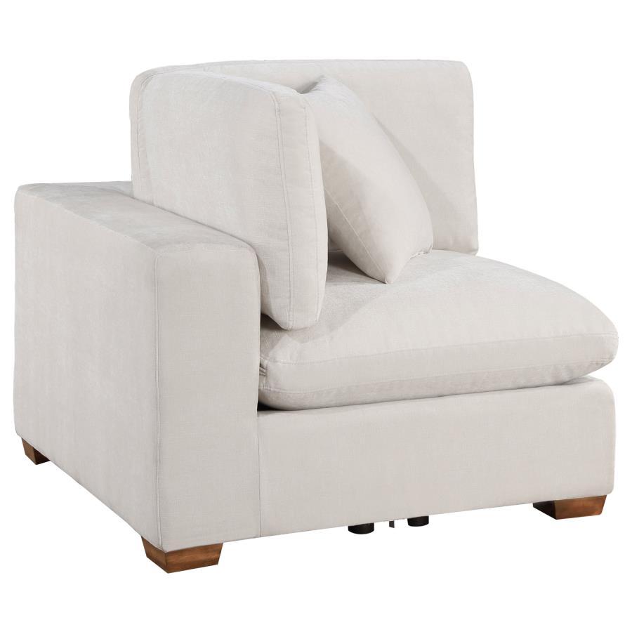Transitional Modular Corner Chair Lakeview Modular Corner Chair 551462-CC 551462-CC in Oak, Ivory Fabric