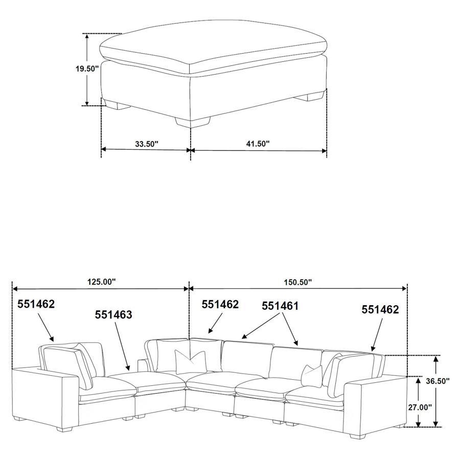 

    
551461-SETB Transitional Ivory Wood Modular Sectional Sofa Set 5PCS Coaster Lakeview 551461-SETB
