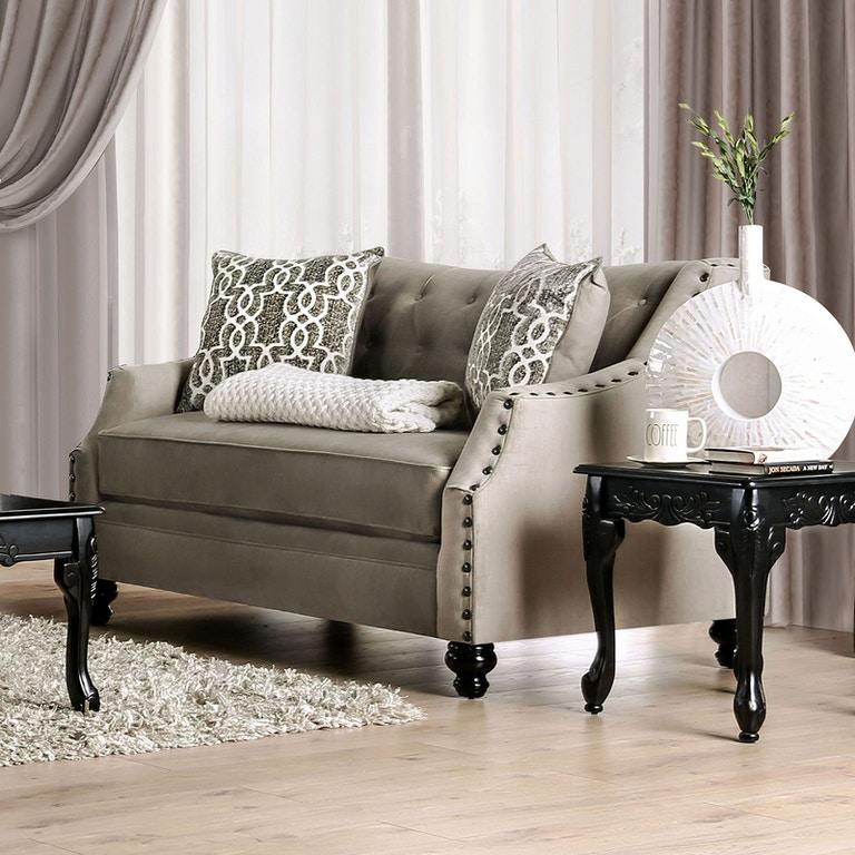 

    
Furniture of America SM2668-2PC Ezrin Sofa and Loveseat Set Light Brown SM2668-2PC
