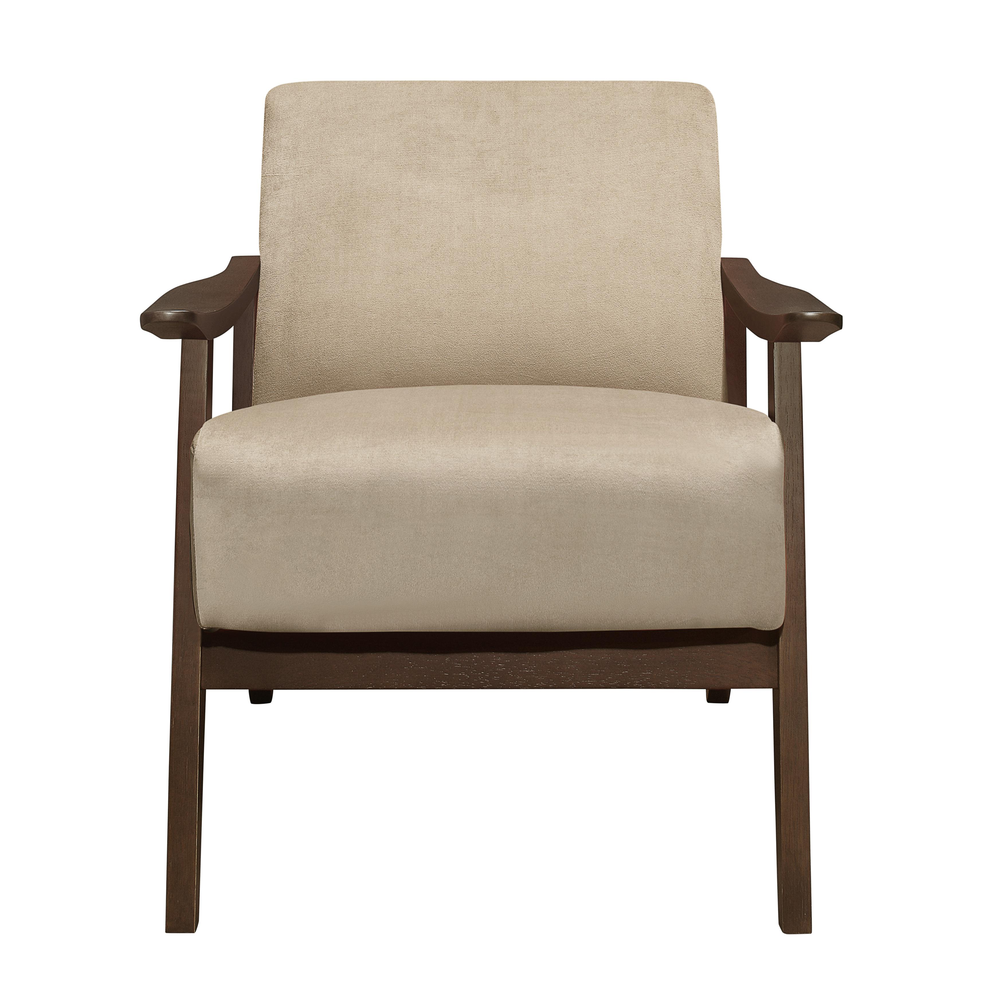Transitional Accent Chair 1032BR-1 Carlson 1032BR-1 in Light Brown Velvet