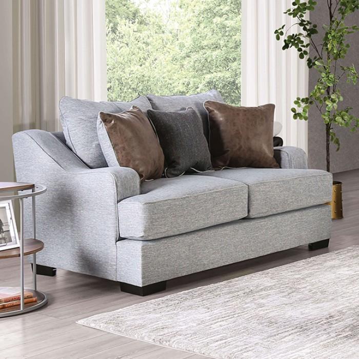

    
Transitional Light Gray/Brown Solid Wood Loveseat Furniture of America Skyline SM1211-LV-L
