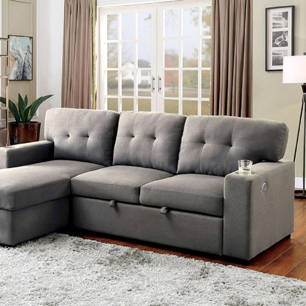 

    
Transitional Light Gray Fabric Sectional Sofa Furniture of America CM6069GY Sammy
