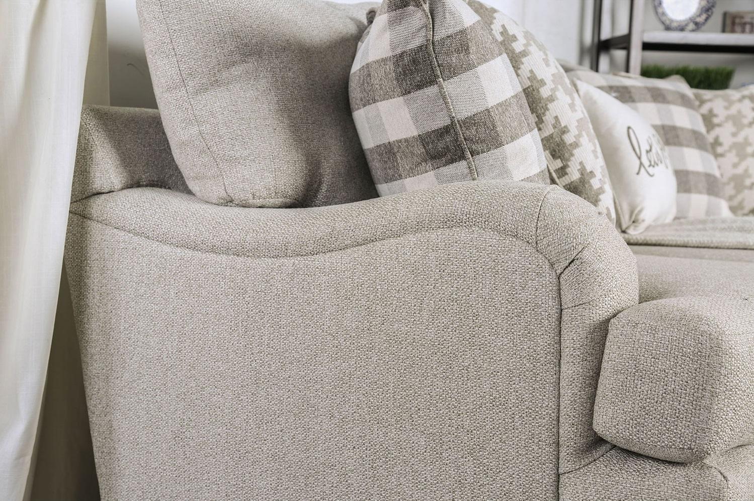 

                    
Buy Transitional Light Gray Linen-like Fabric Living Room Set 3pcs Furniture of America Christine
