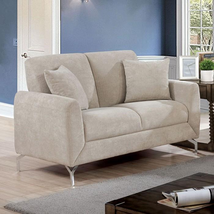 

    
Transitional Light Gray Linen-like Fabric Living Room Set 3pcs Furniture of America Lauritz
