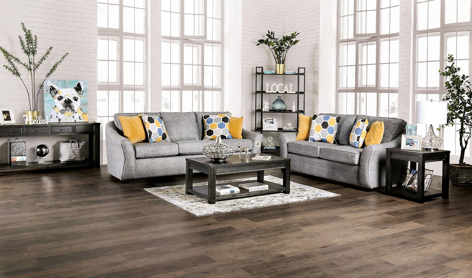

    
Transitional Light Gray Linen-like Fabric Sofa Furniture of America SM8001-SF Jarrow
