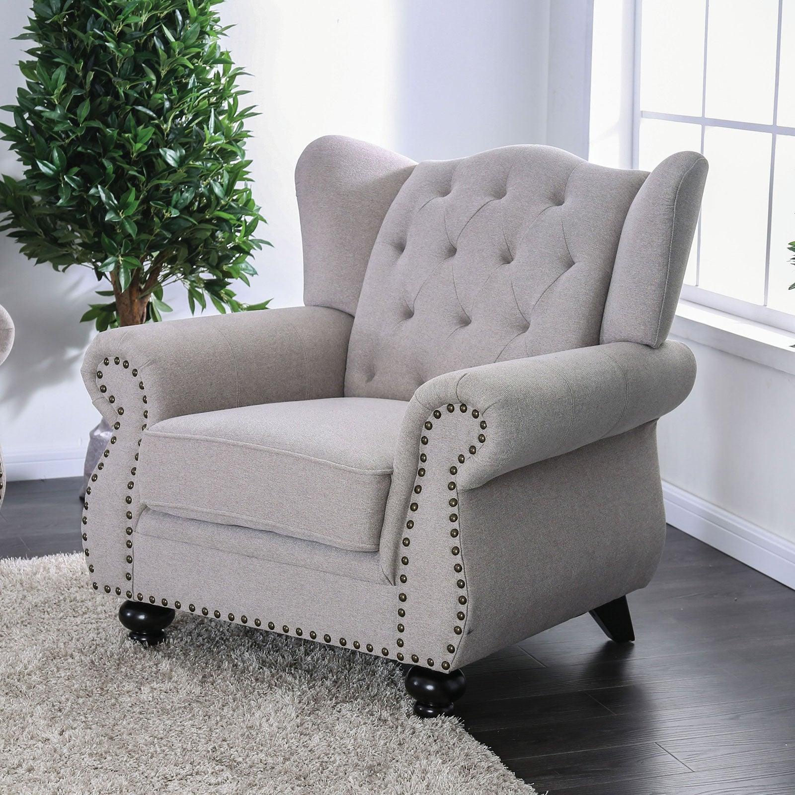 

                    
Furniture of America CM6572GY-3PC Ewloe Sofa Loveseat and Chair Set Beige Linen Purchase 
