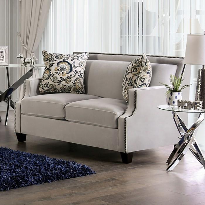 

    
Transitional Light Gray Solid Wood Loveseat Furniture of America Montecelio SM2270-LV-L
