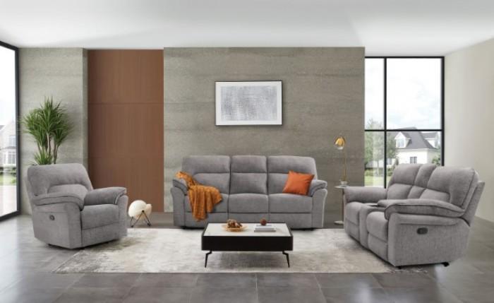

    
Furniture of America Josias Manual Reclining Sofa CM9908DV-SF-S Reclining Sofa Light Gray CM9908DV-SF-S
