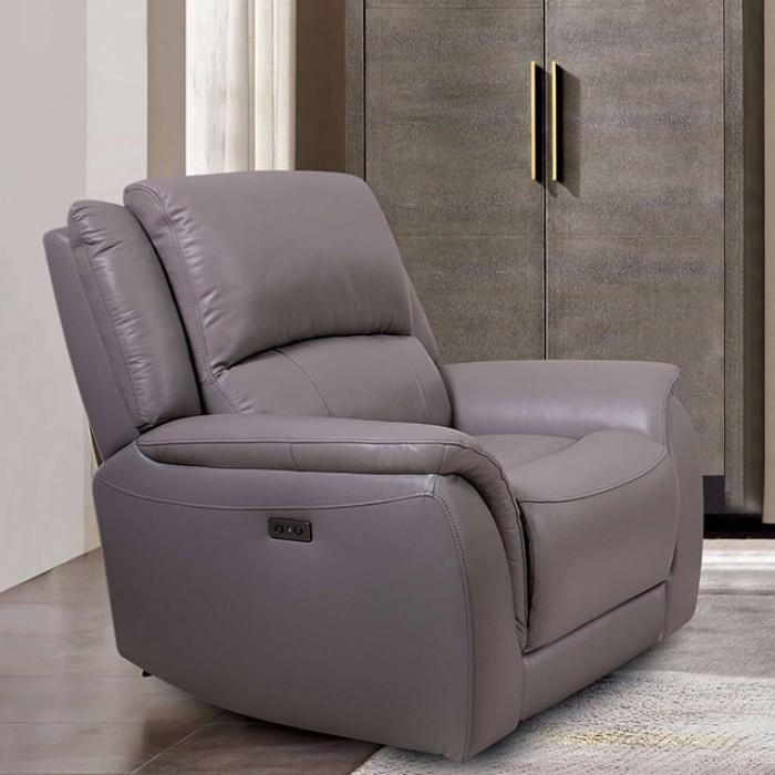

    
Transitional Light Gray Solid Wood Power Reclining Chair Furniture of America Gorgius CM9910ST-CH-PM-C
