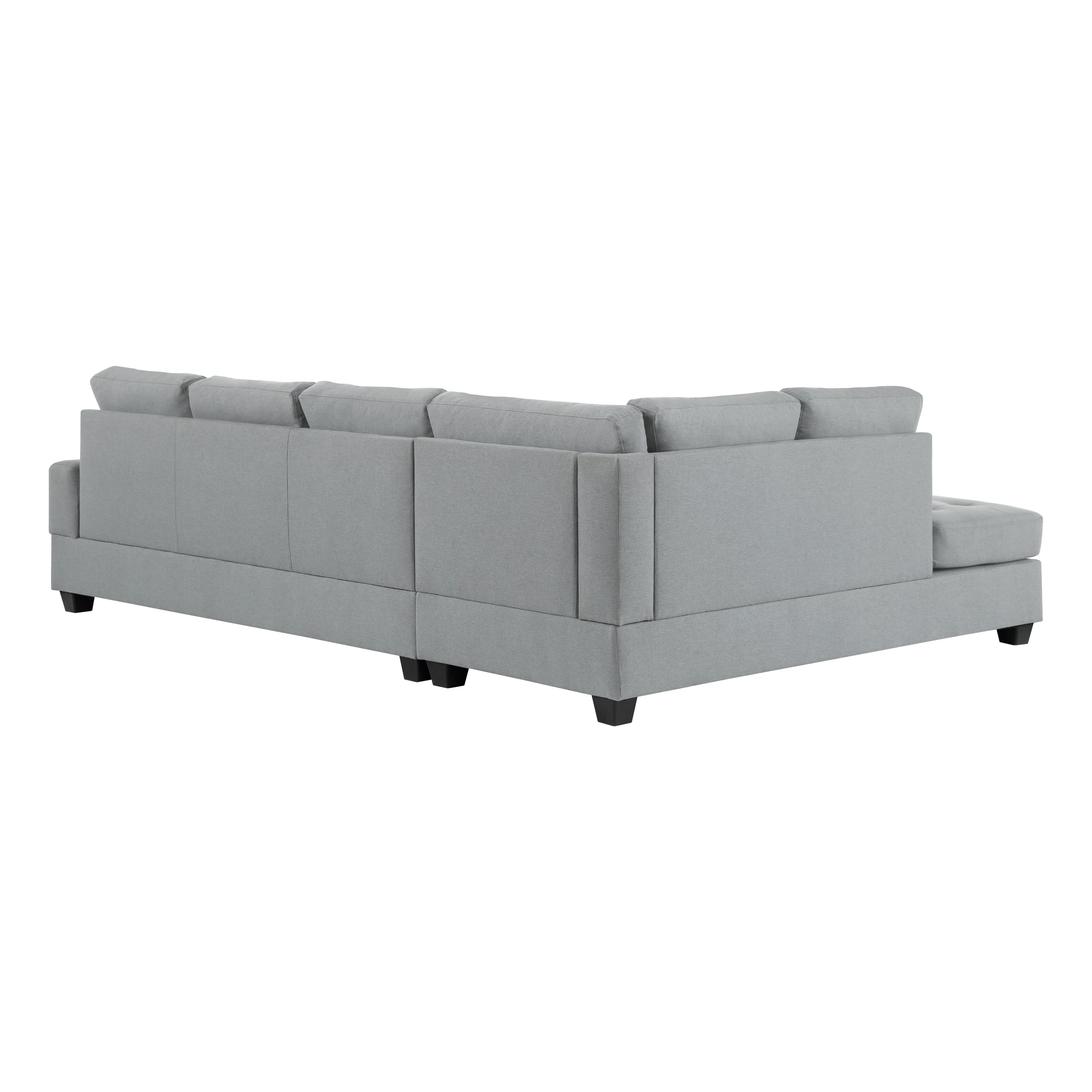 

    
 Order  Transitional Light Gray Textured Reversible 2-Piece Sectional Homelegance 9367GY*SC Dunstan
