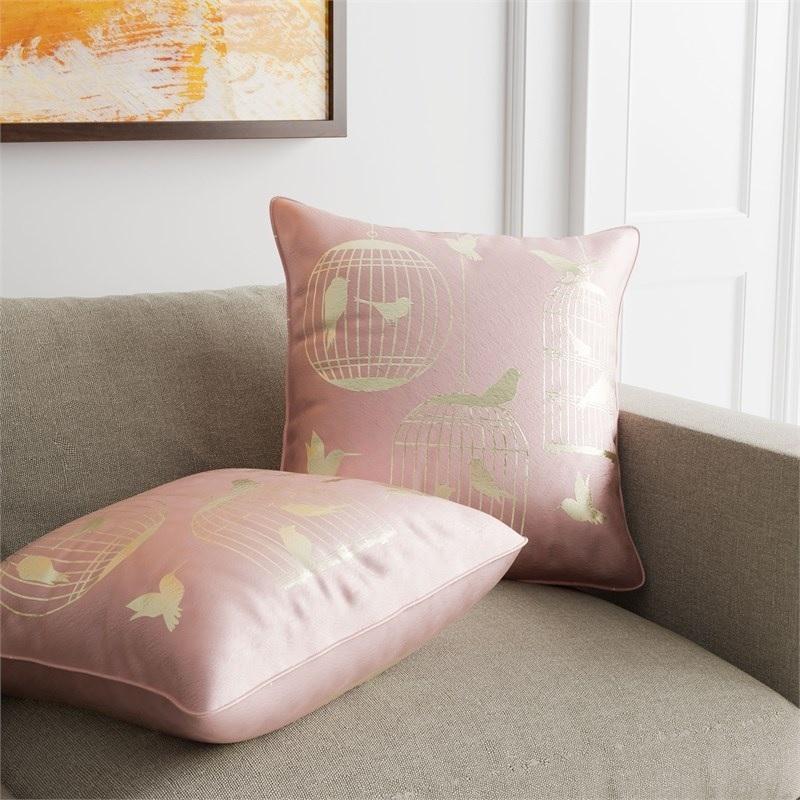 

    
Transitional Light Pink Polyester Velvet Accent Pillows Set 2pcs Furniture of America PL8047-2PK Rina
