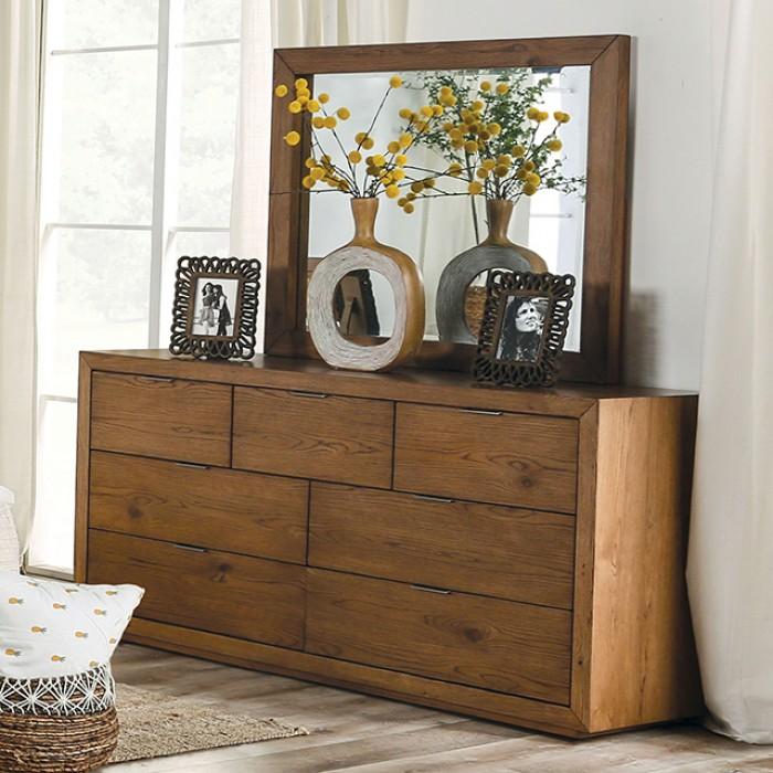 

    
Transitional Light Walnut Solid Wood Dresser With Mirror 2PCS Furniture of America Leirvik FOA7460WN-D-2PCS
