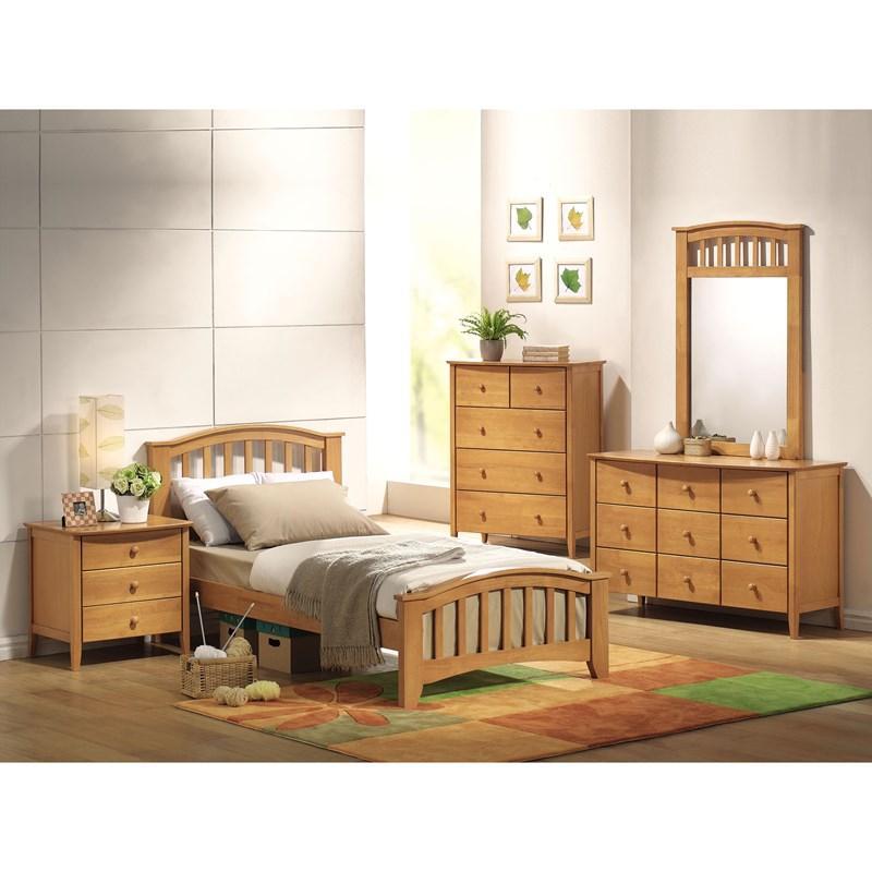 

    
Transitional Maple Bed + 2 Nightstands by Acme San Marino 08940T-3pcs

