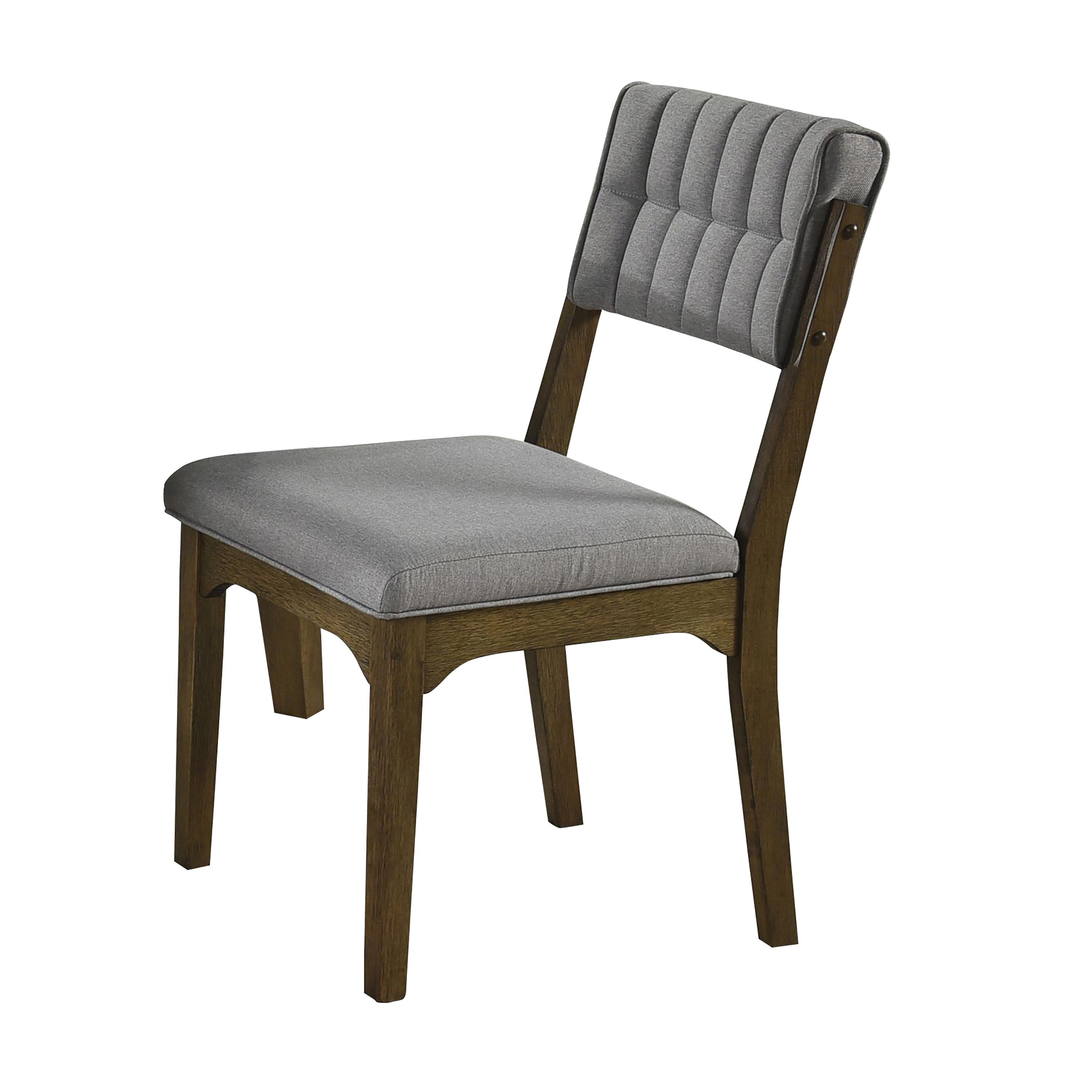 Transitional Side Chair Set 110732 Rayleene 110732 in Medium Brown Fabric