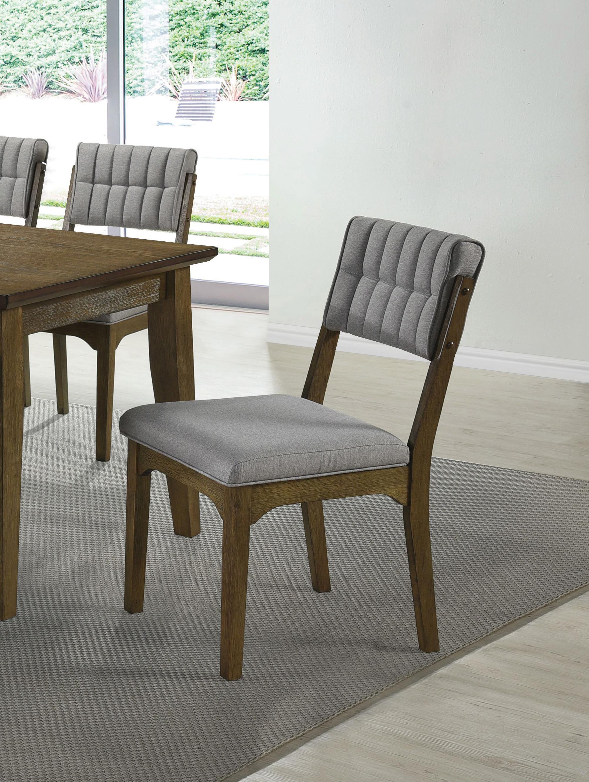 

    
Transitional Medium Brown & Gray Fabric Side Chair Set 2pcs Coaster 110732 Rayleene

