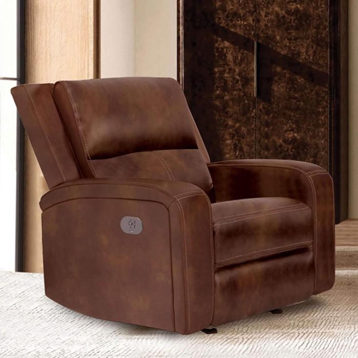 Transitional Power Reclining Chair Soterios Power Reclining Chair CM9924MB-CH-PM-С CM9924MB-CH-PM-С in Medium Brown 