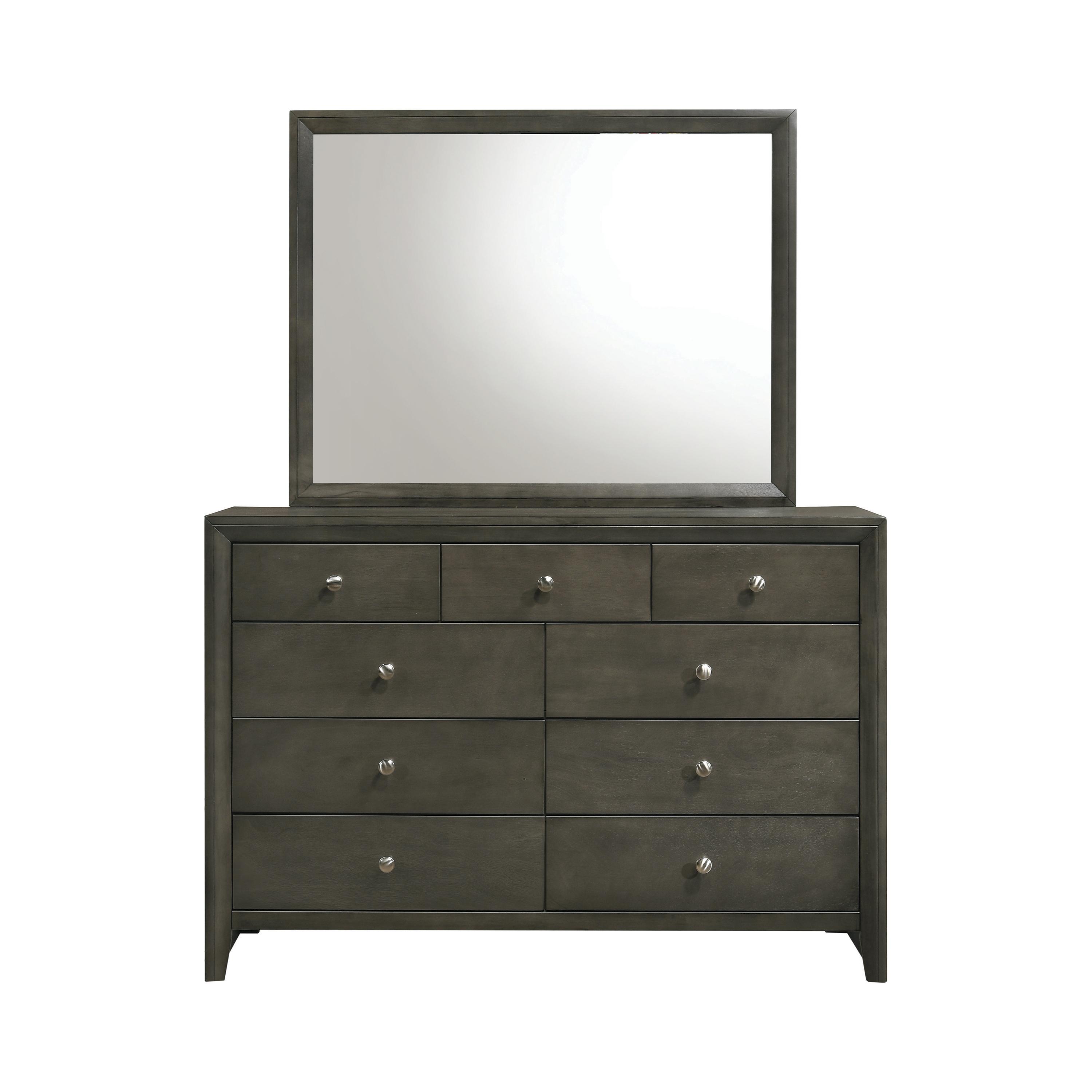 Transitional Dresser w/Mirror 215843-2PC Serenity 215843-2PC in Gray 