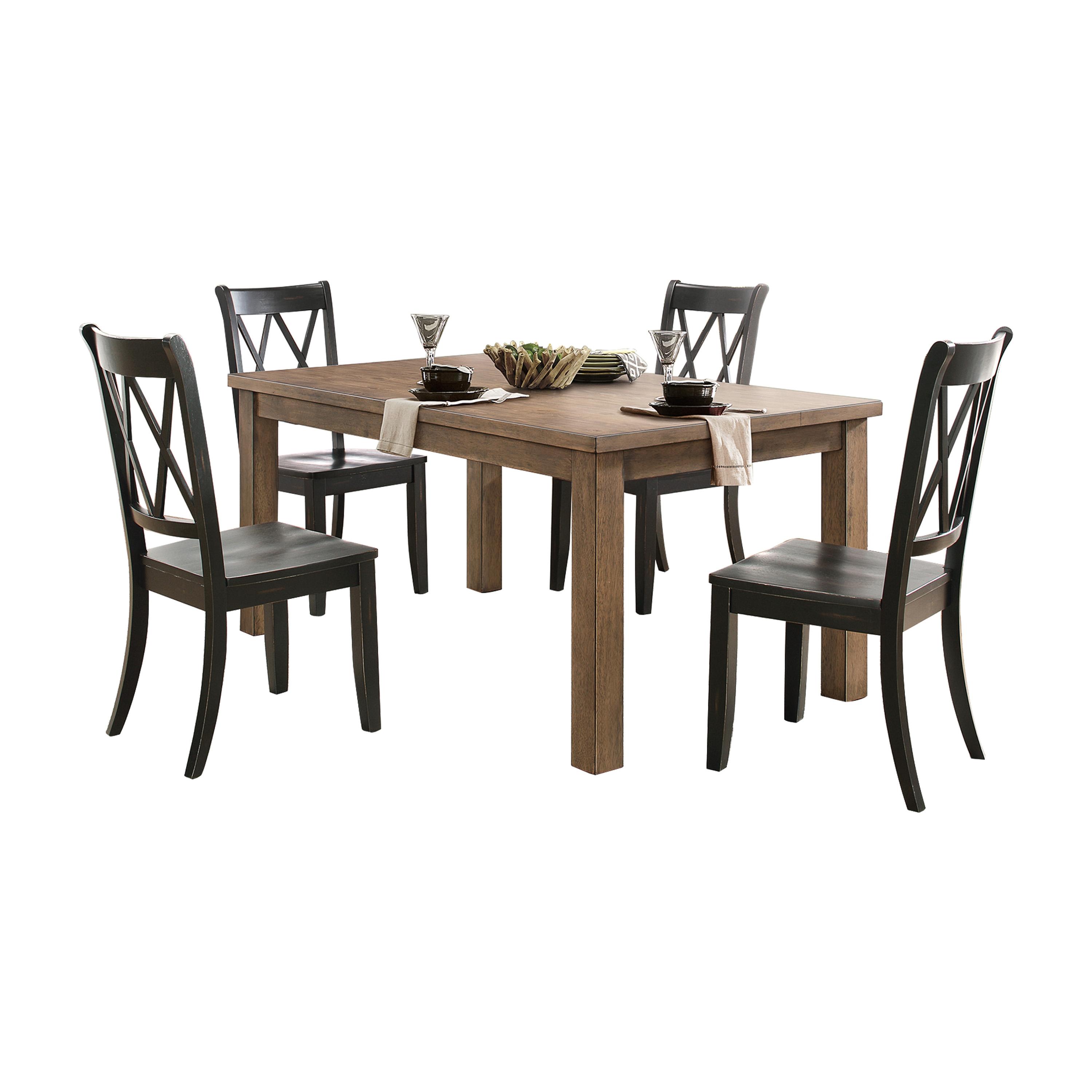 Transitional Dining Room Set 5516-66*5PC Janina 5516-66*5PC in Black 