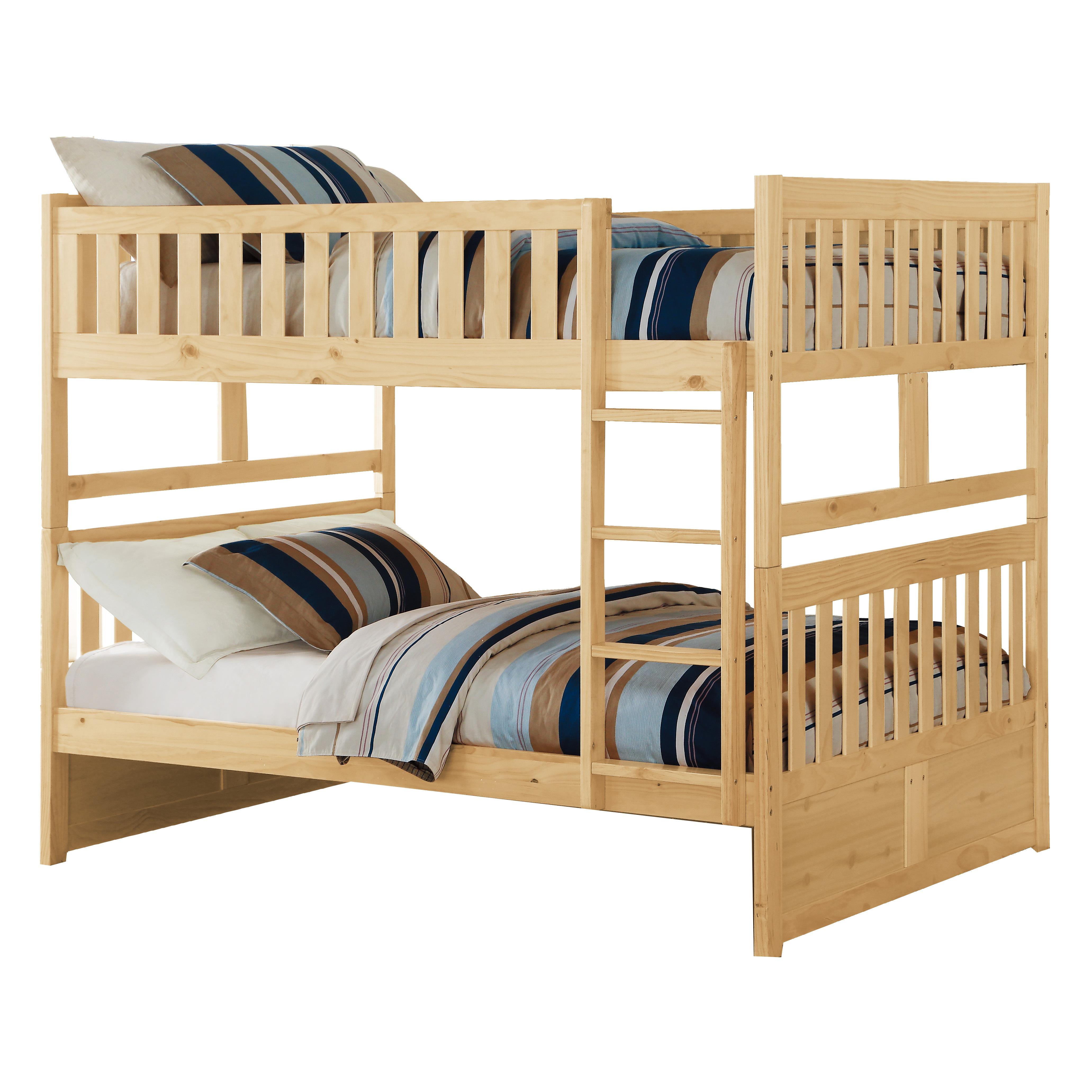 Transitional Full/Full Bunk Bed B2043FF-1* Bartly B2043FF-1* in Natural 