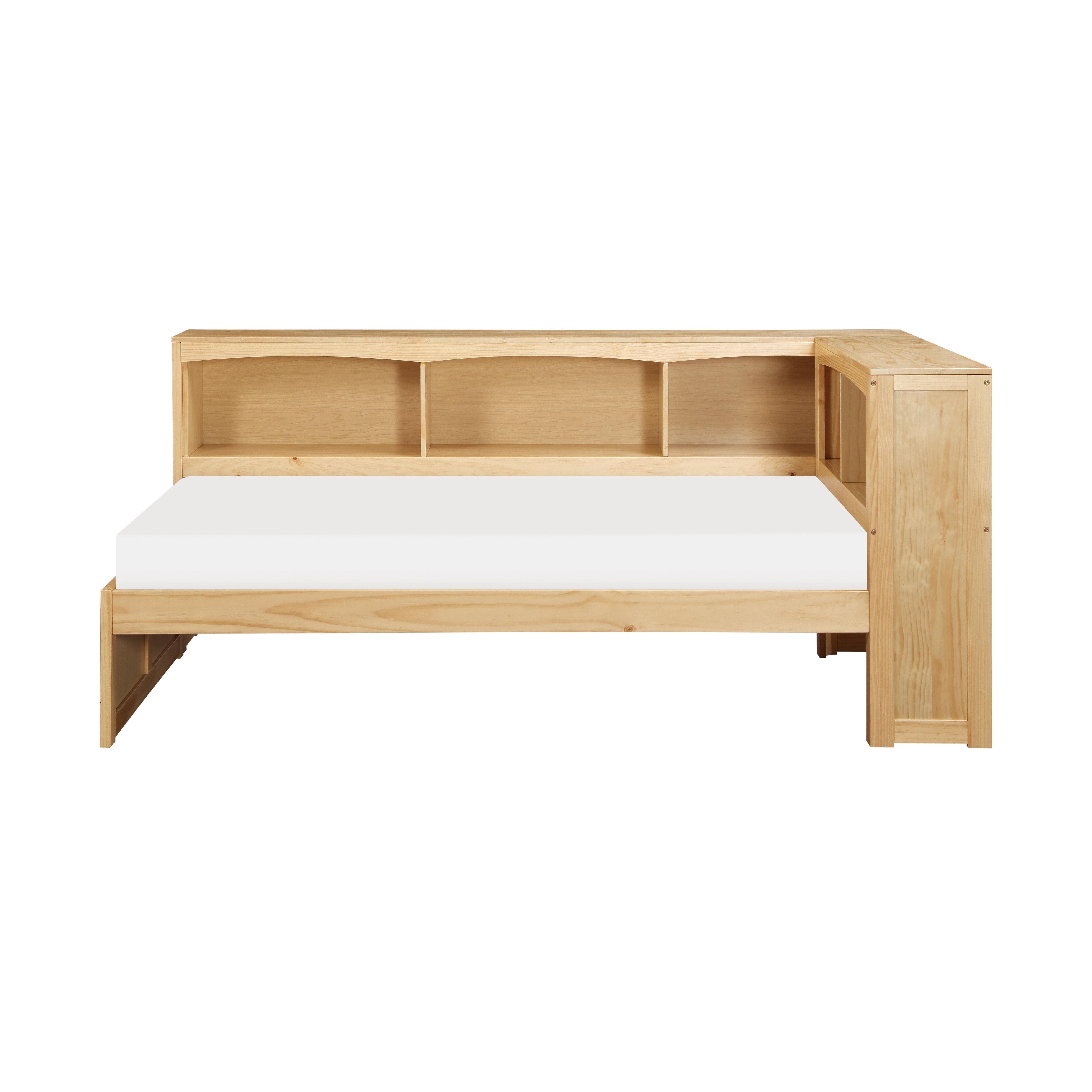 

    
Transitional Natural Pine Finish Wood Twin Bookcase Corner Bed Homelegance B2043BC-1BC* Bartly
