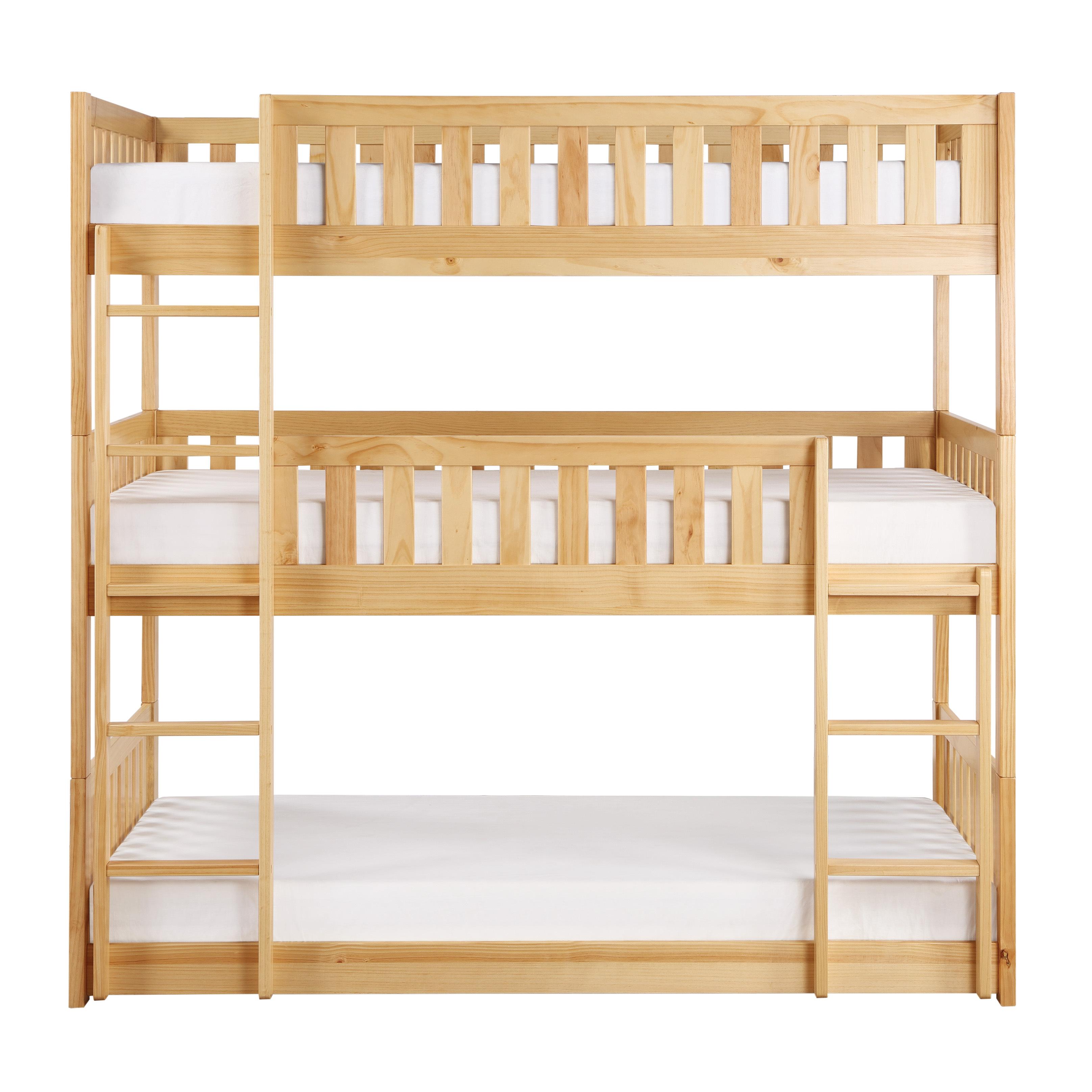 

    
Transitional Natural Pine Finish Wood Twin Triple Bunk Bed Homelegance B2043TTT-1* Bartly
