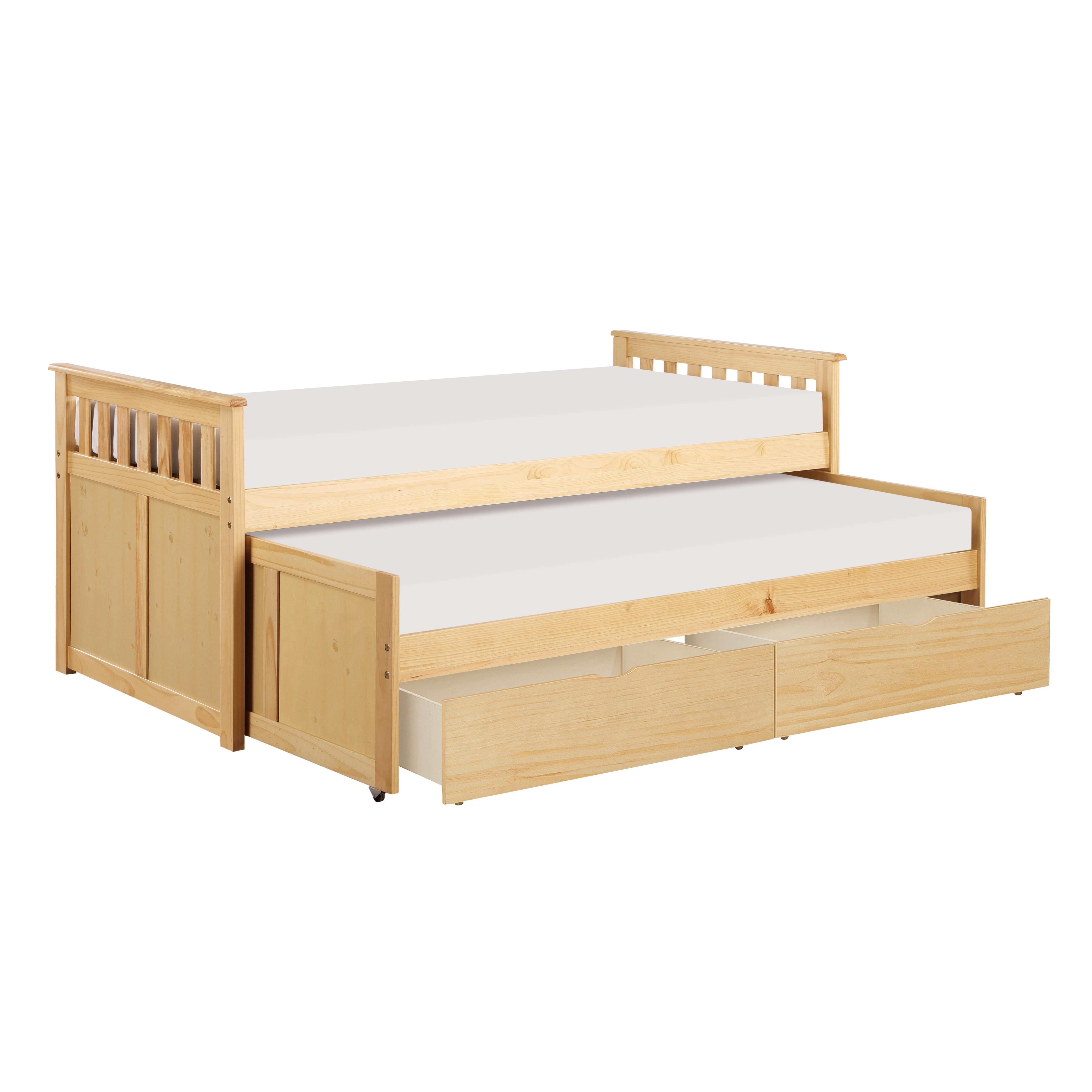 

    
Transitional Natural Pine Finish Wood Twin/Twin Bed w/Storage Boxes Homelegance B2043RT-1T* Bartly
