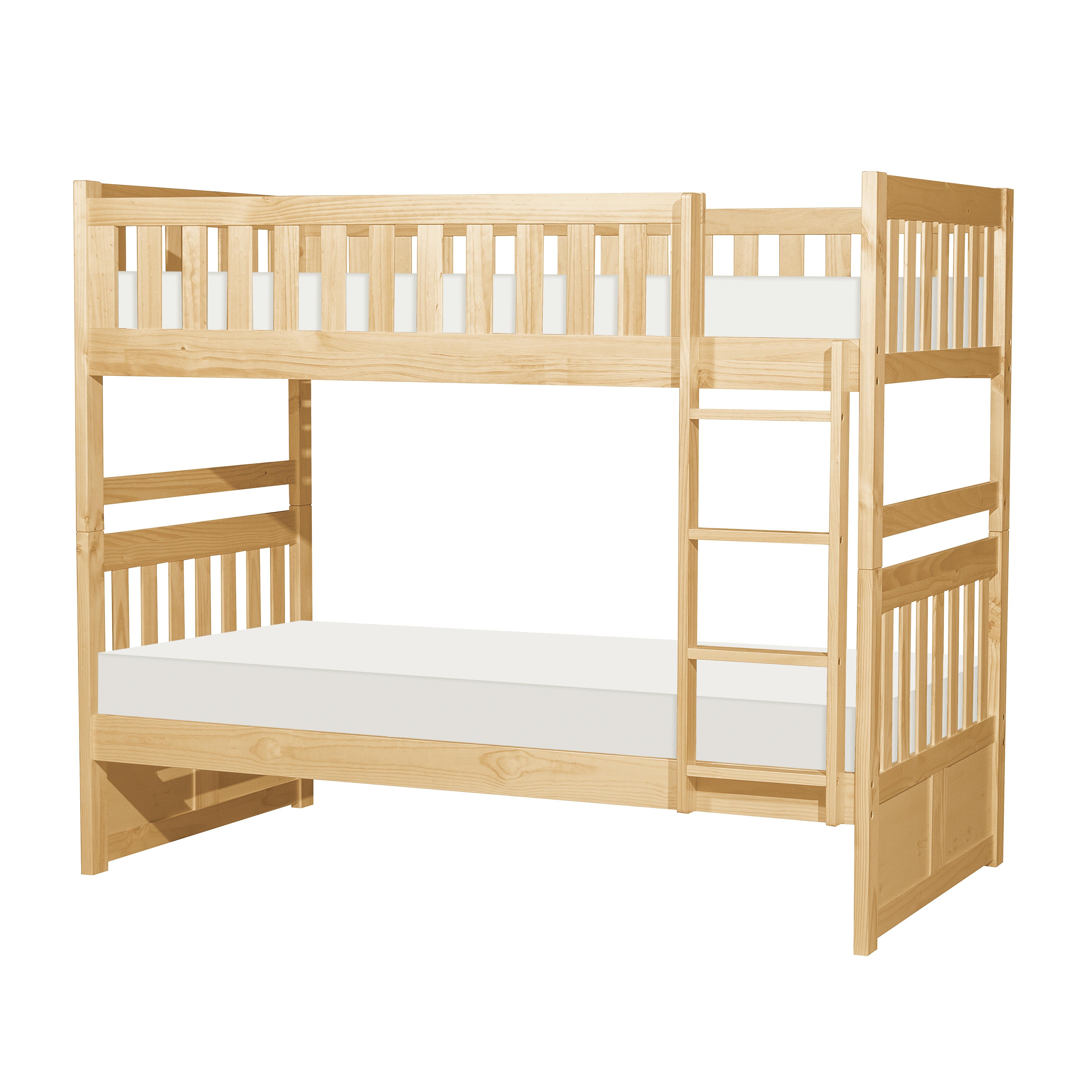 

    
Transitional Natural Pine Finish Wood Twin/Twin Bunk Bed Homelegance B2043-1* Bartly

