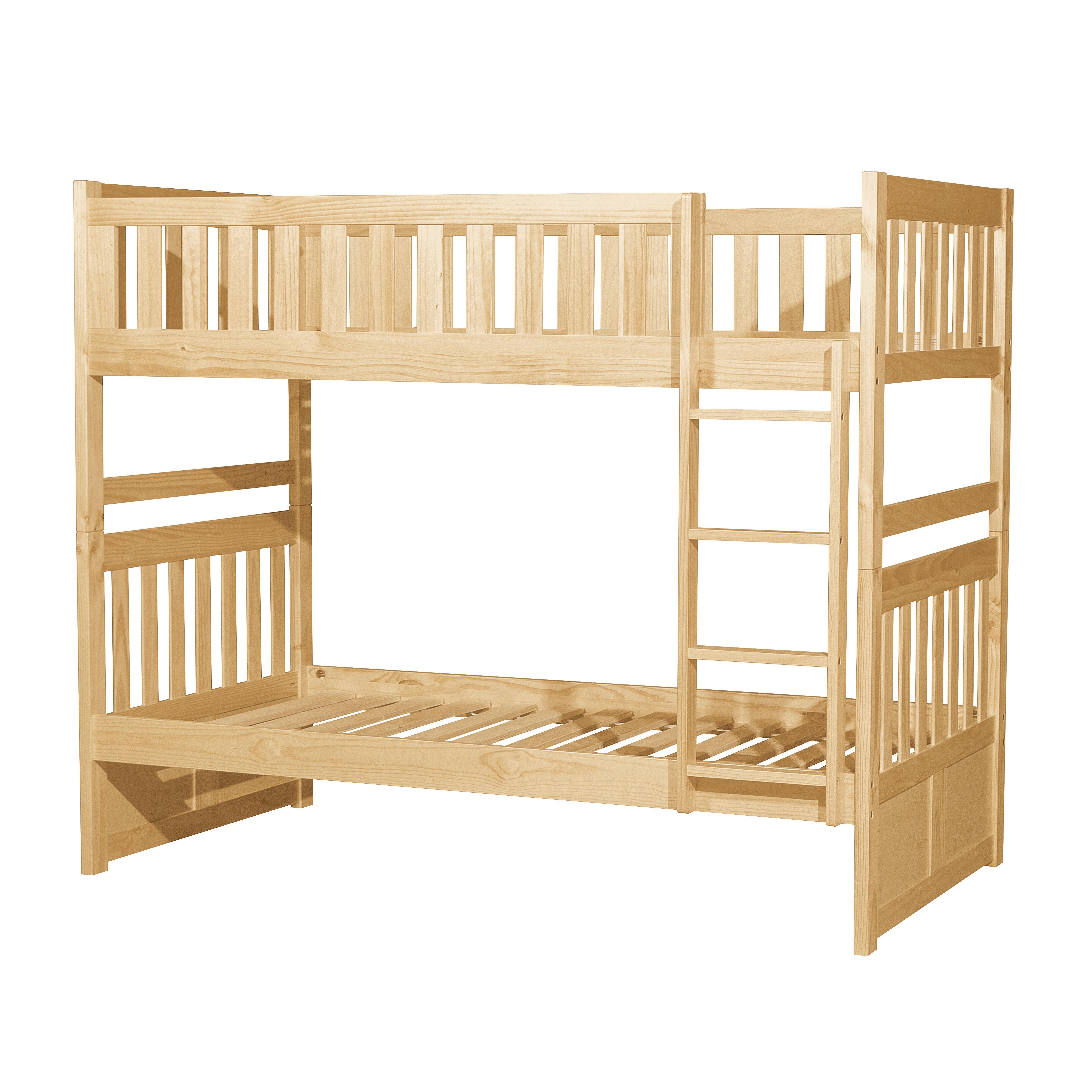 

    
Transitional Natural Pine Finish Wood Twin/Twin Bunk Bed Homelegance B2043-1* Bartly
