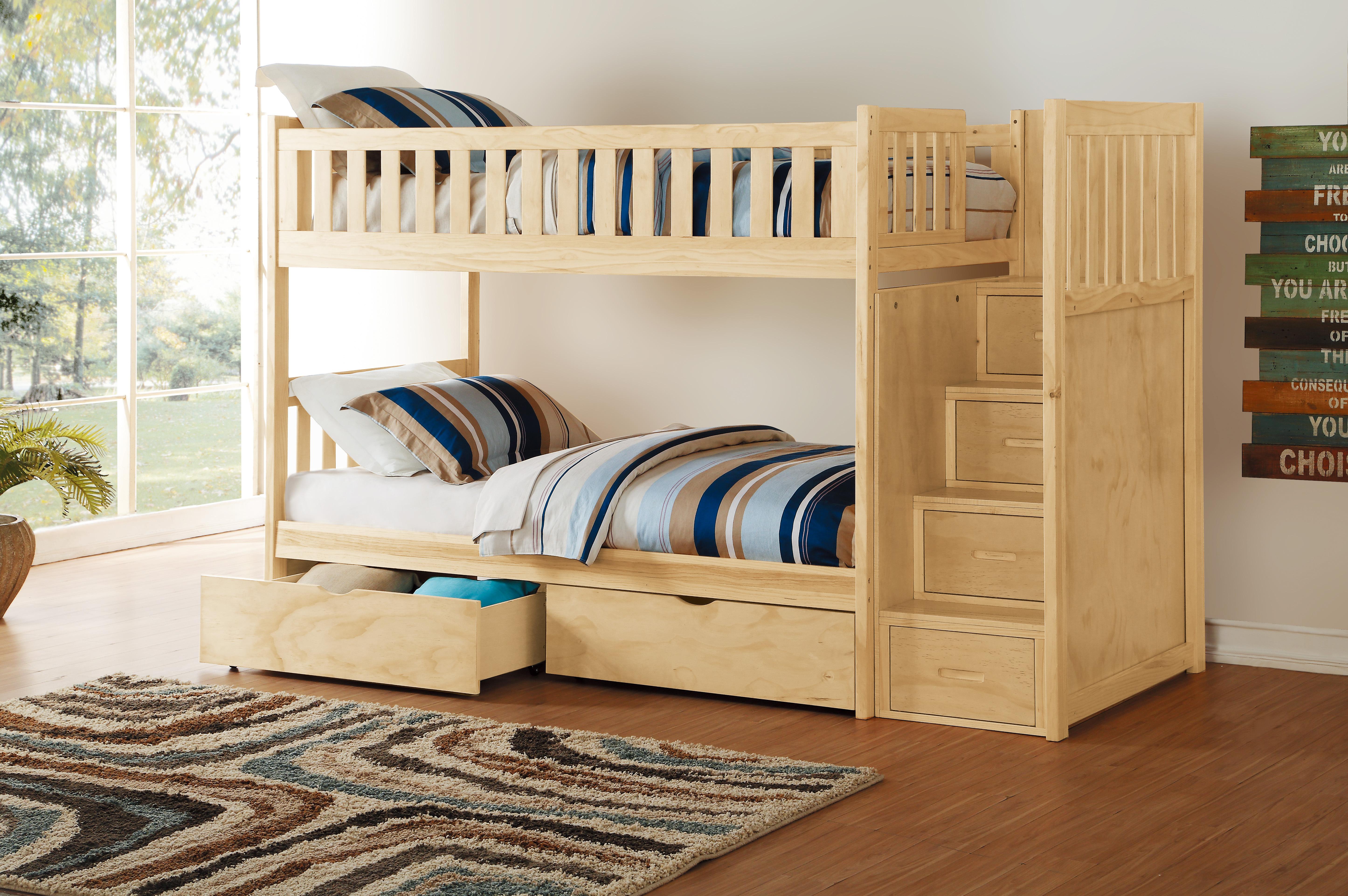 

                    
Homelegance B2043SB-1*T Bartly Twin/Twin Bunk Bed w/Reversible Step Storage Natural  Purchase 

