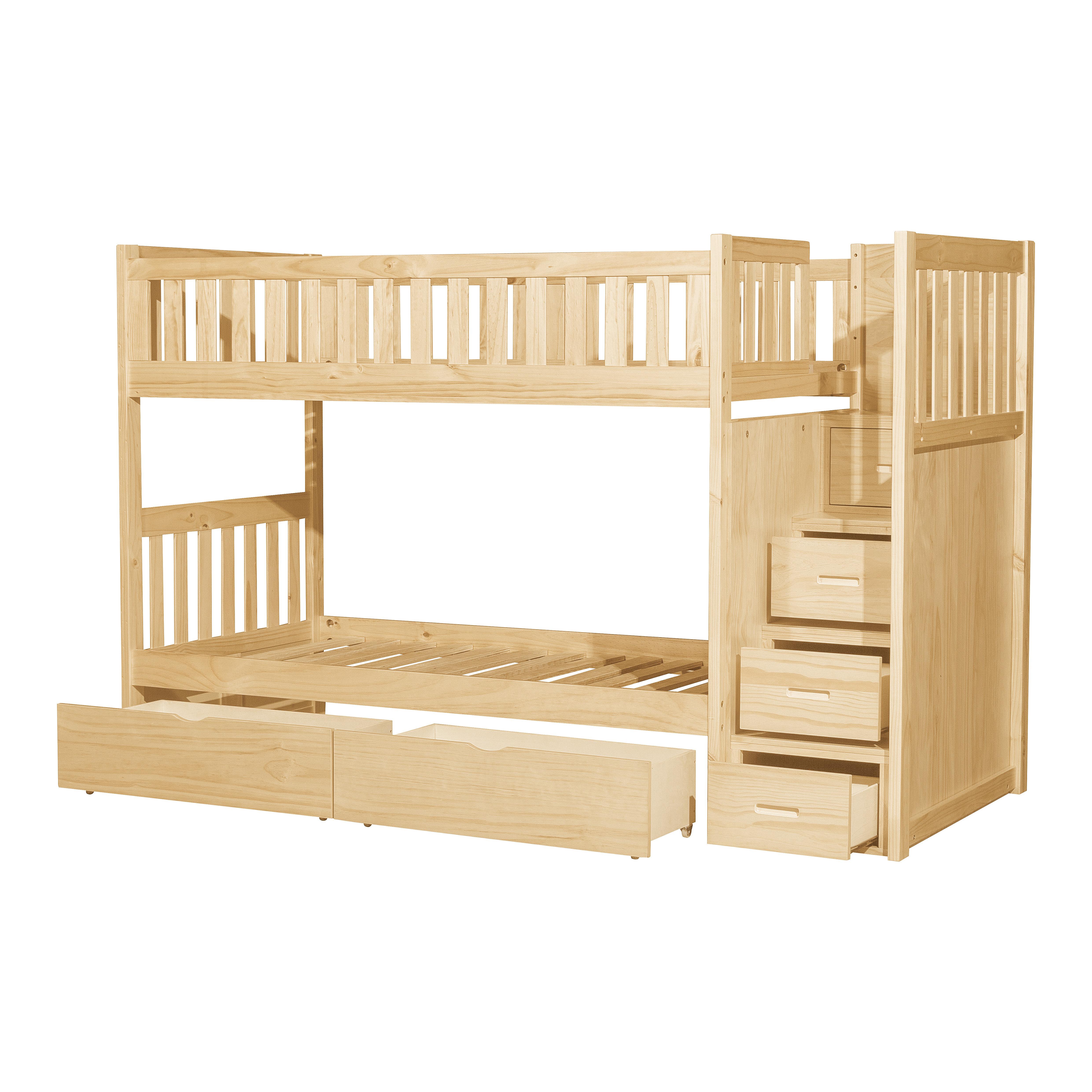 

    
Homelegance B2043SB-1*T Bartly Twin/Twin Bunk Bed w/Reversible Step Storage Natural B2043SB-1*T
